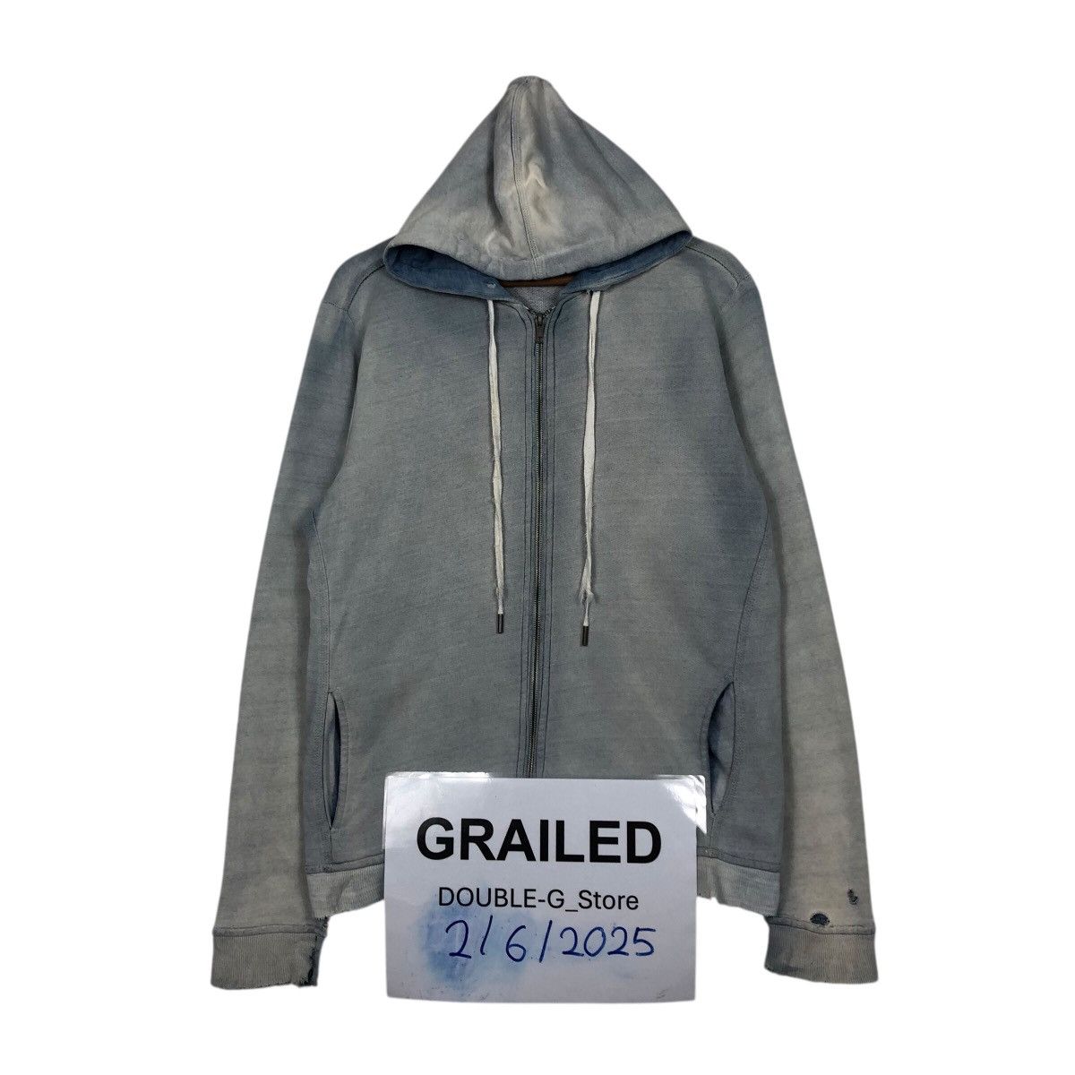 Diesel Diesel Washed Blue Full Zip Hoodie Size US S / EU 44-46 / 1 - 1 Thumbnail