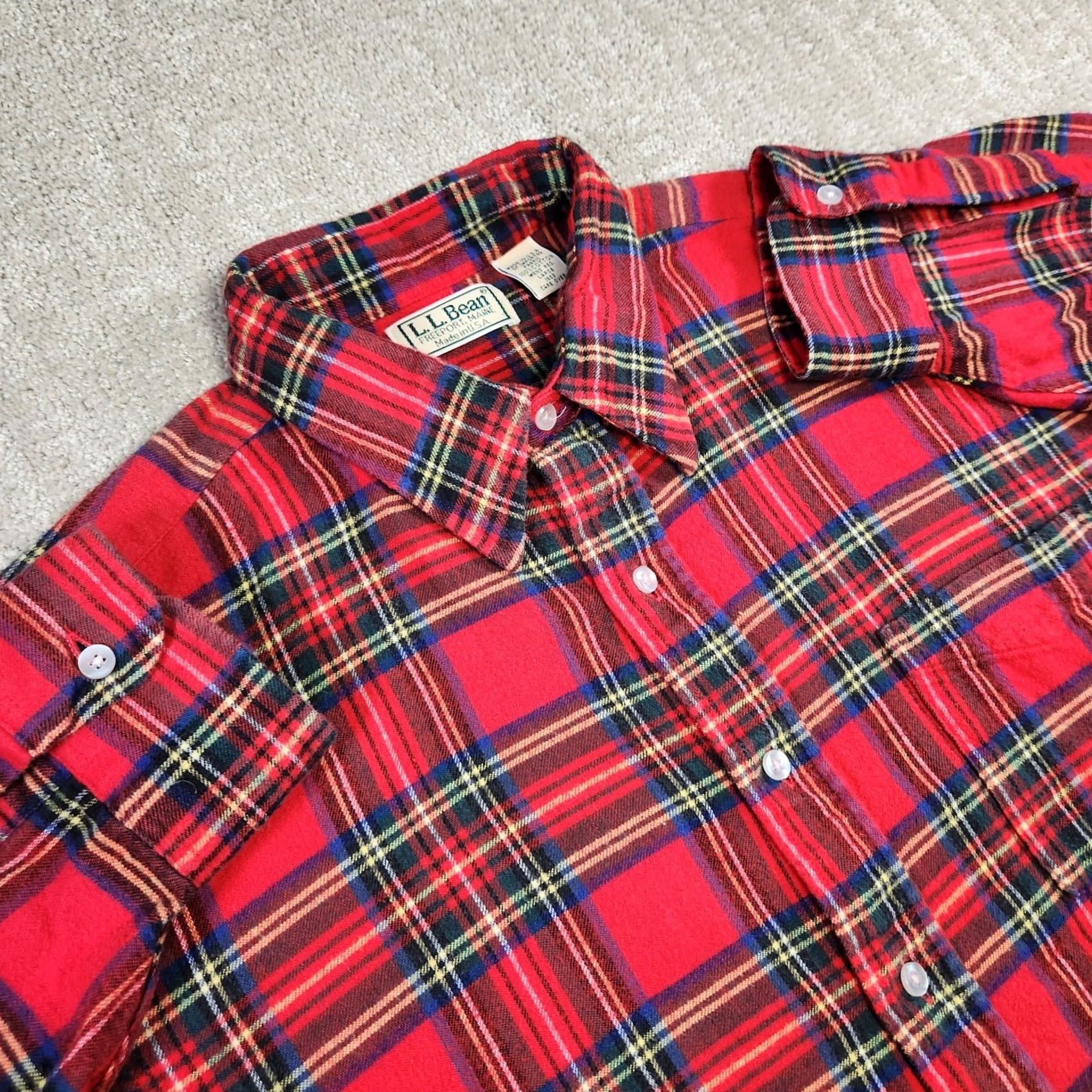Vintage VINTAGE 70s LL Bean Shirt Men Large USA Made Scotch Plaid Red Button Up Size US L / EU 52-54 / 3 - 2 Thumbnail