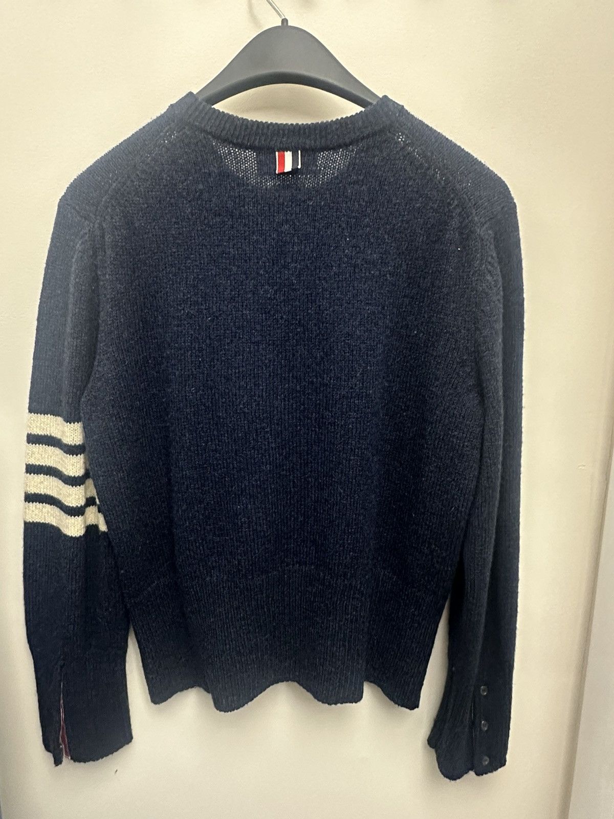 Thom Browne Thom Browne navy wool sweater sz 4 Size US XL / EU 56 / 4 - 2 Thumbnail