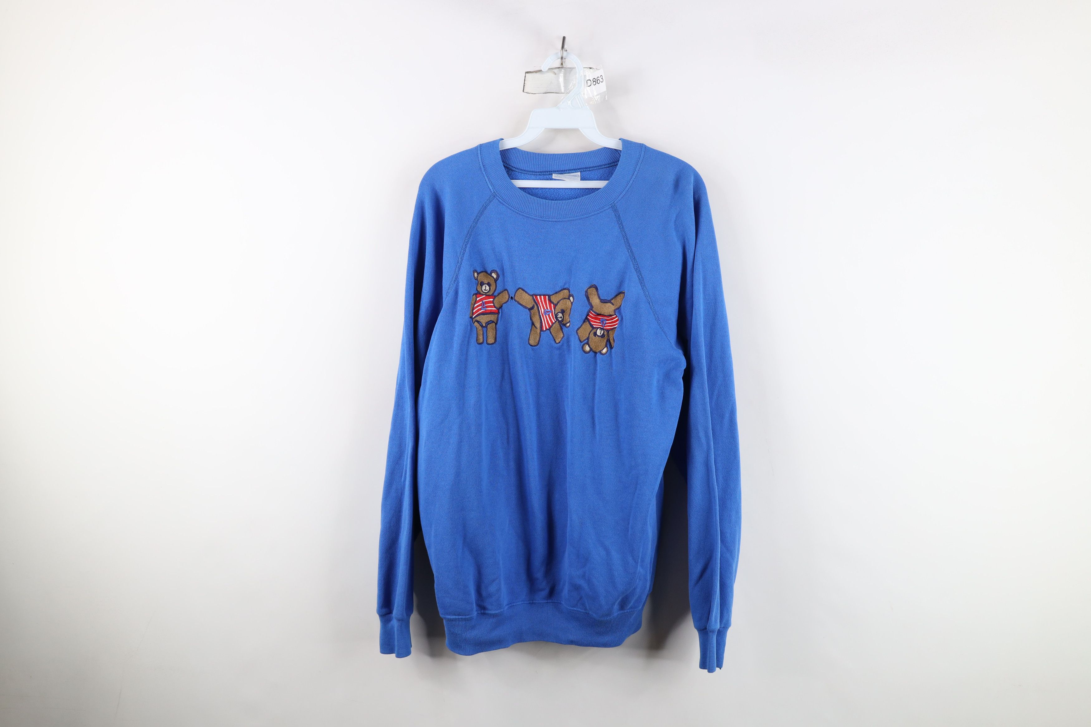 Vintage Vintage 80s 90s Streetwear Cartwheel Bear Sweatshirt Blue Size L / US 10 / IT 46 - 1 Thumbnail