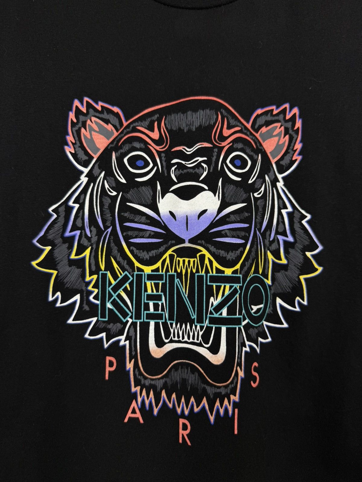 Kenzo Kenzo Paris Tiger Head Graphic T-Shirt Black wmns Logo Tee Size L / US 10 / IT 46 - 5 Thumbnail