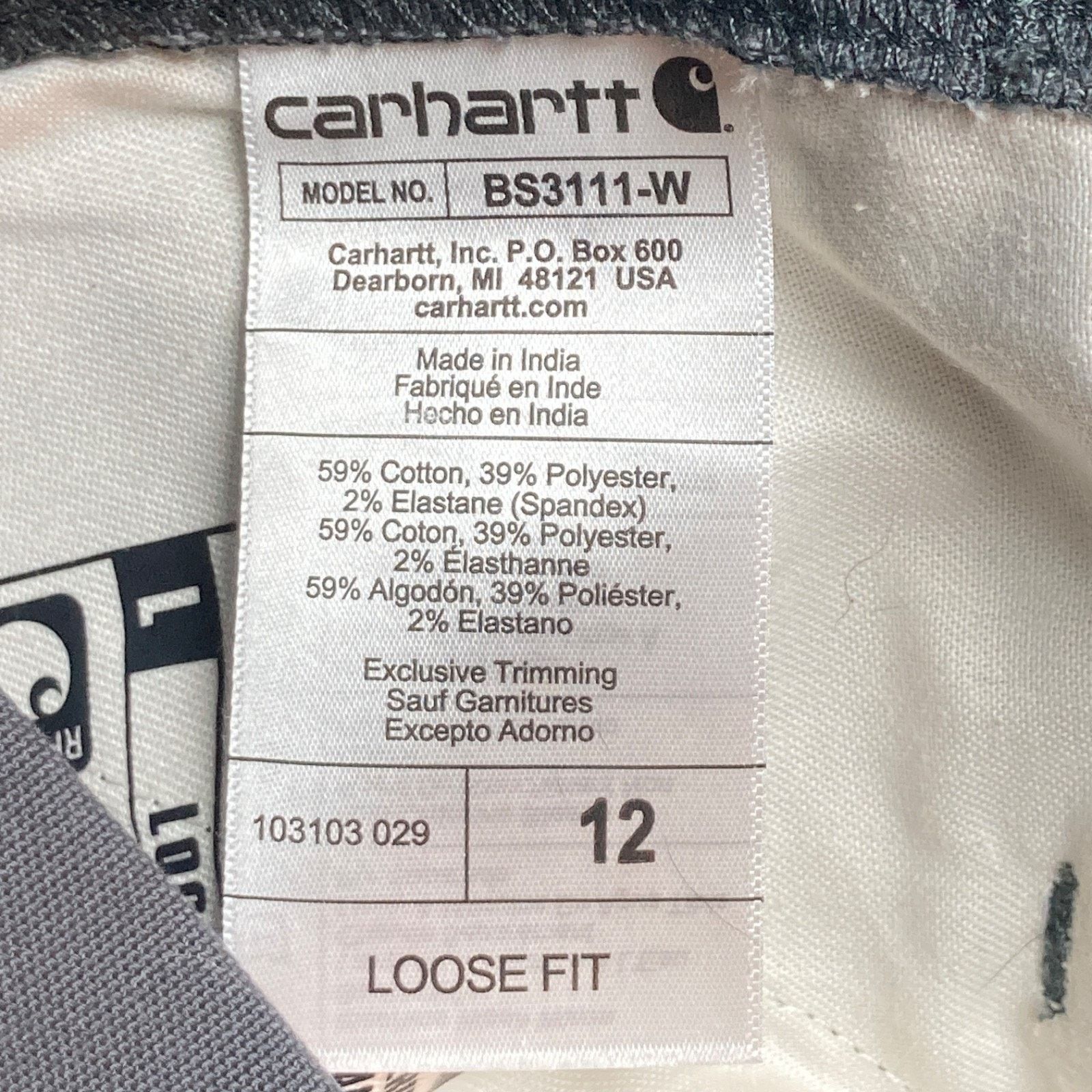 Carhartt Carhartt Work Shorts Womens 12 Gray Canvas Loose Fit Flex Size 34" / US 12 / IT 48 - 9 Thumbnail