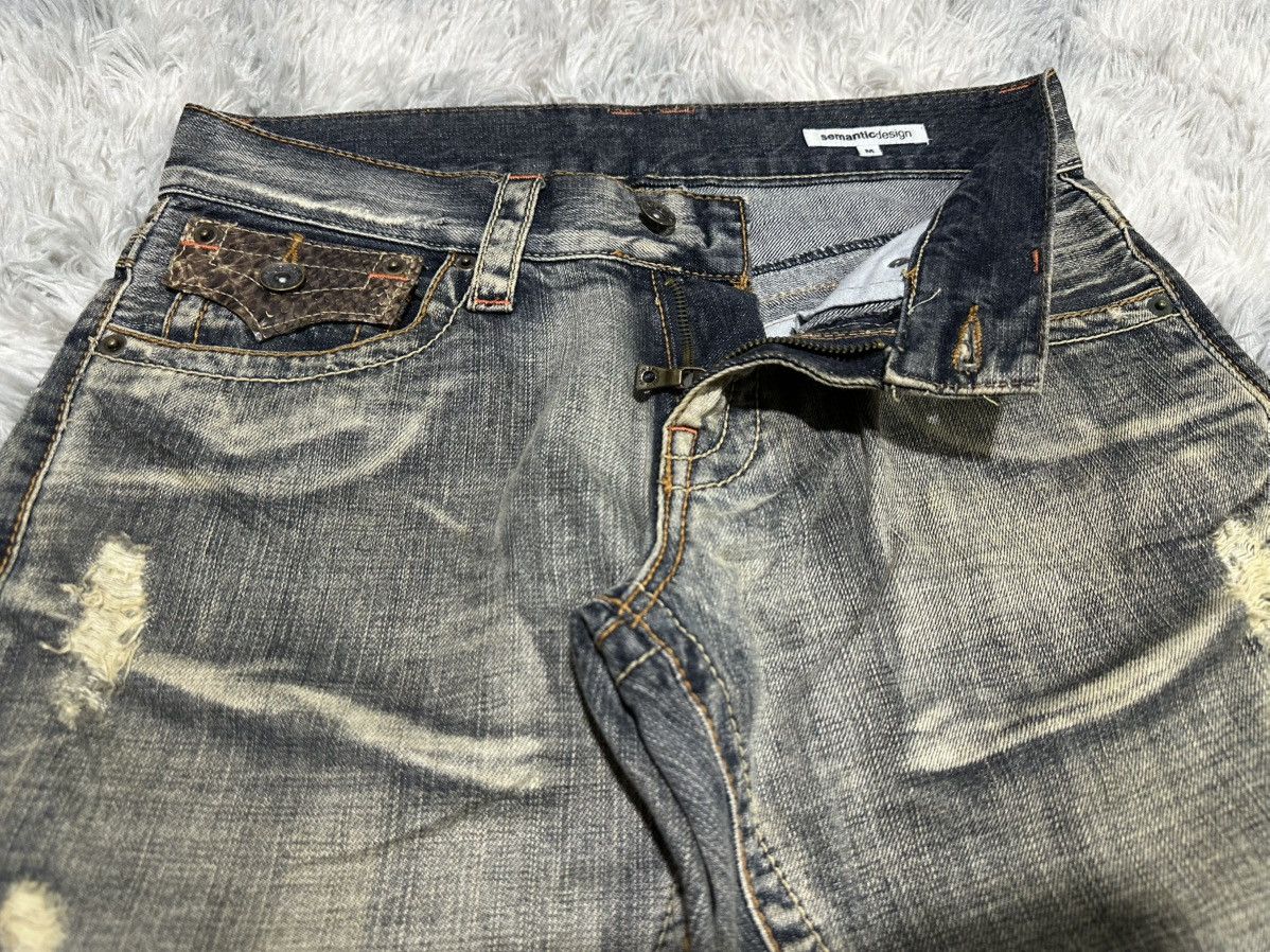 semanticdesign 🔥Sick Y2K Semantic Design Flared Denim Snakeskin Pocket Size US 30 / EU 46 - 7 Thumbnail