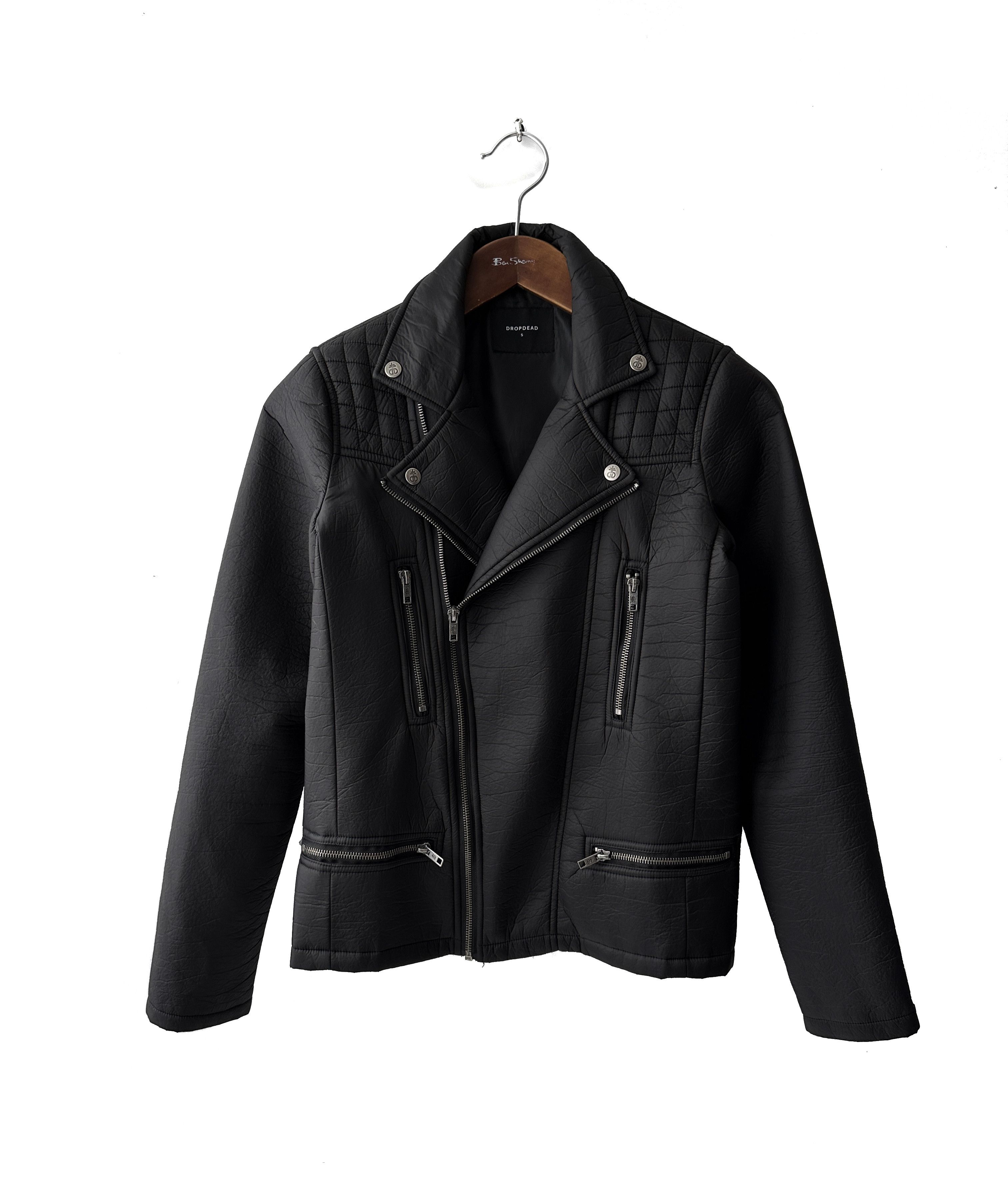 Drop Dead black nylon biker jacket