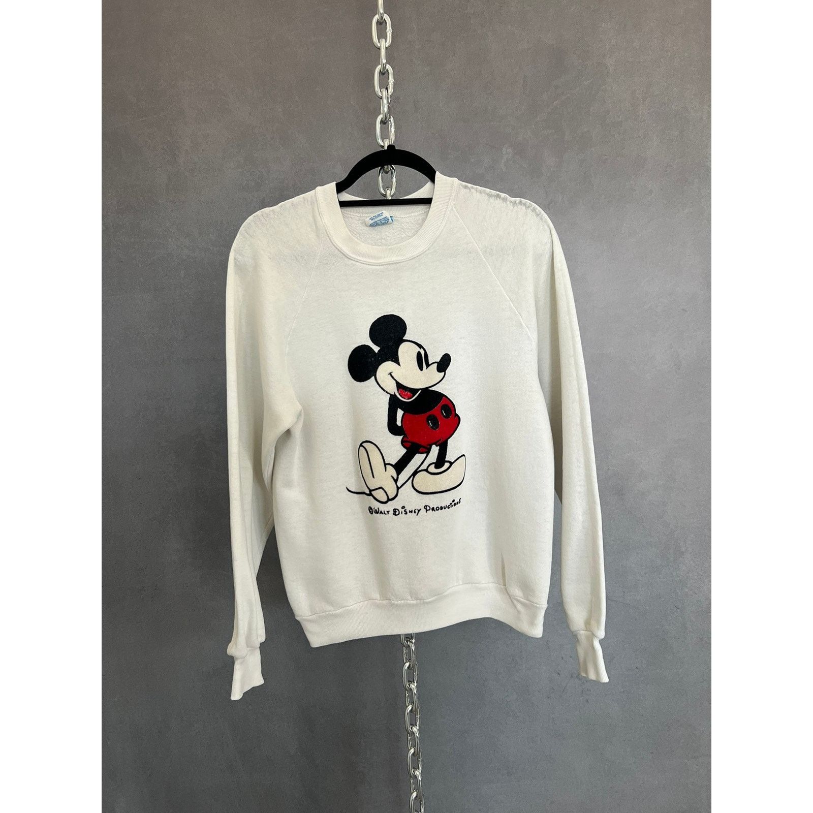 Disney × Vintage Vintage 80s Mickey Mouse Walt Disney white raglan Size US M / EU 48-50 / 2 - 1 Thumbnail