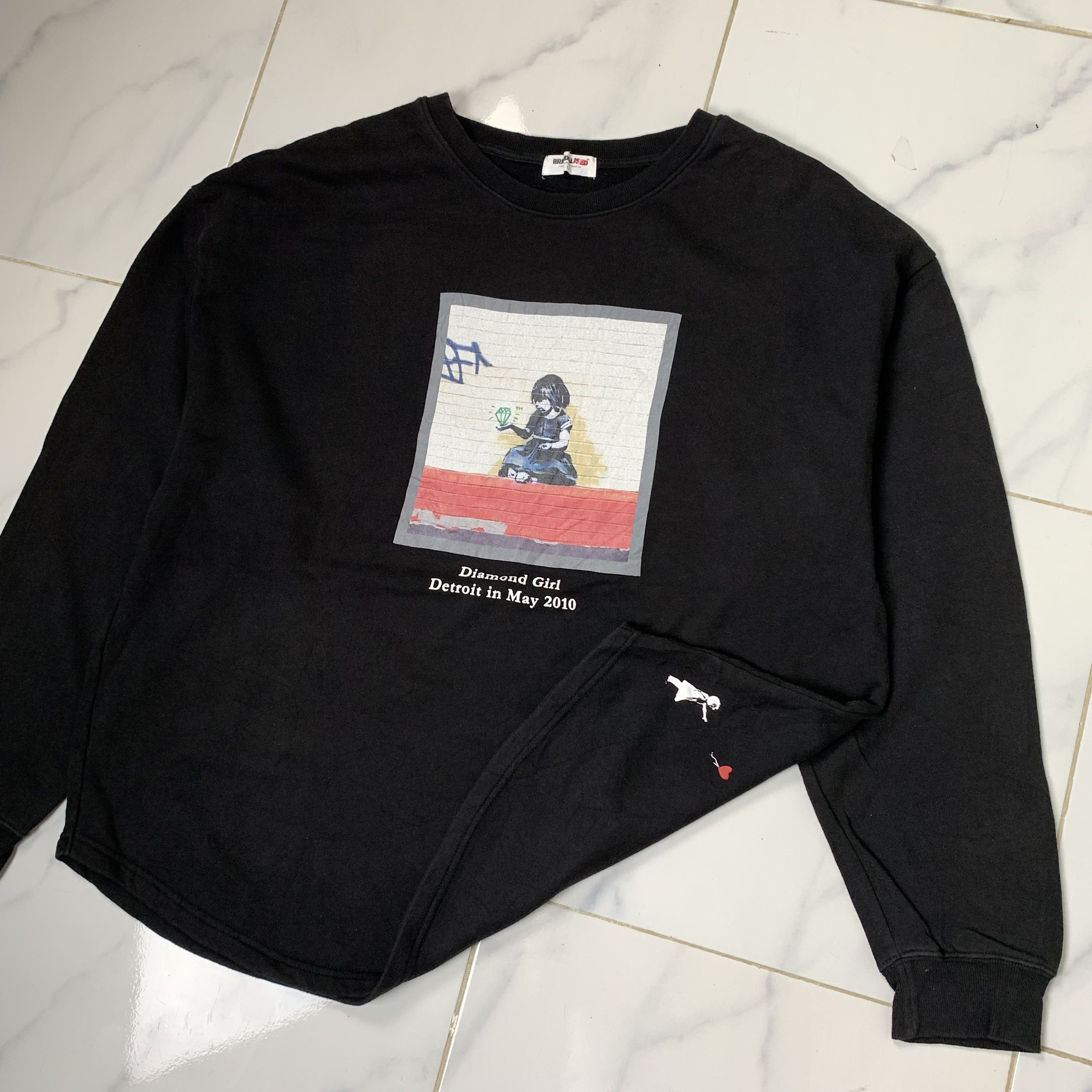 Japanese Brand Brandalised Diamond Girl Sweatshirt Graffiti Streetwear Size US L / EU 52-54 / 3 - 6 Thumbnail