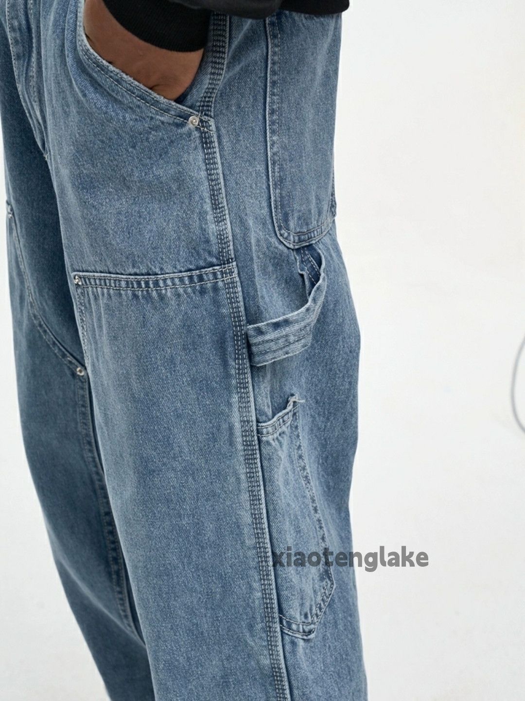 Designer × Jean × Vintage washed faded loose baggy carpenter cargo jeans Size US 36 / EU 52 - 3 Thumbnail