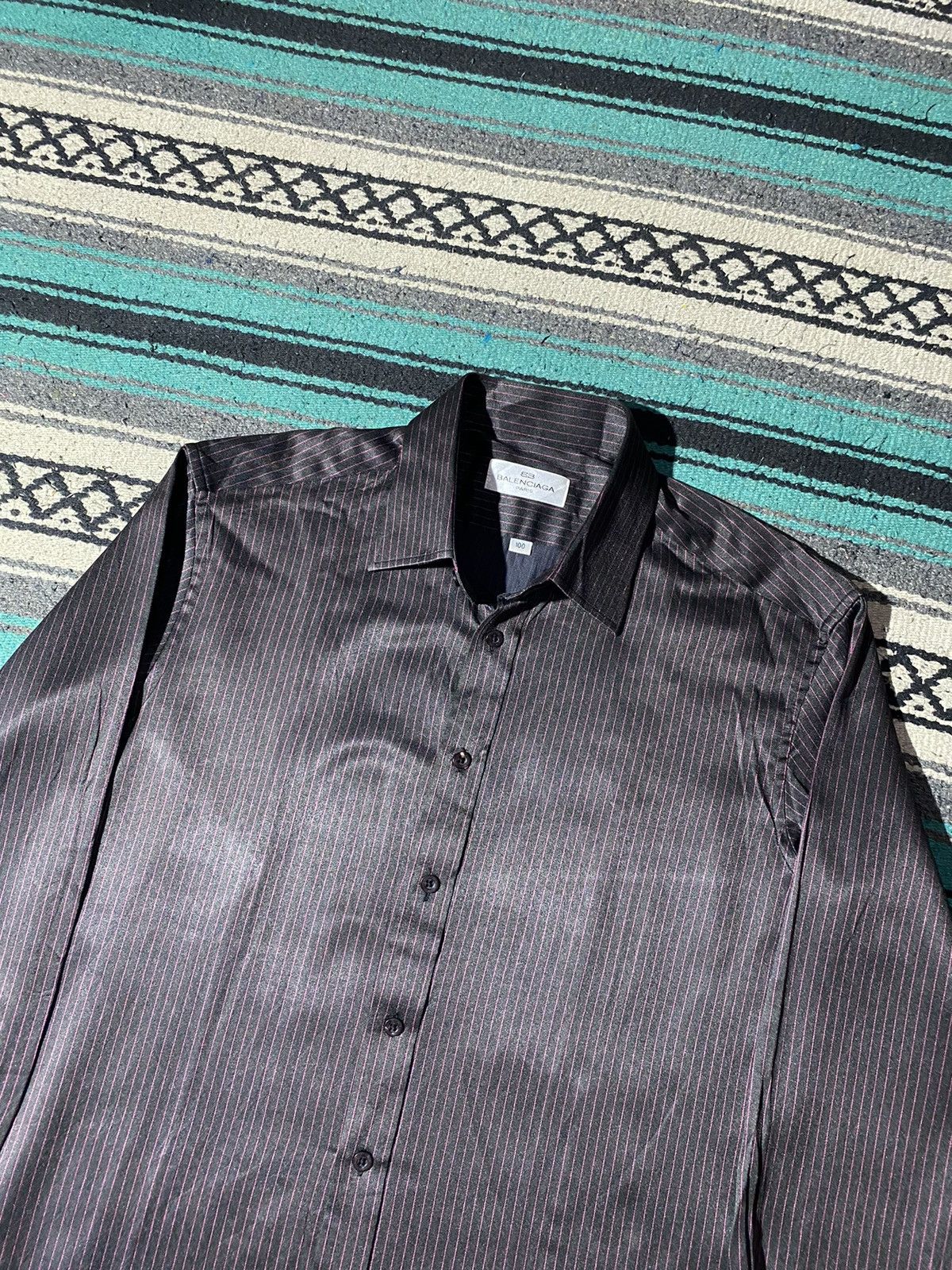 Balenciaga 2000s Balenciaga - Button Up Striped Shirt Size US M / EU 48-50 / 2 - 4 Thumbnail