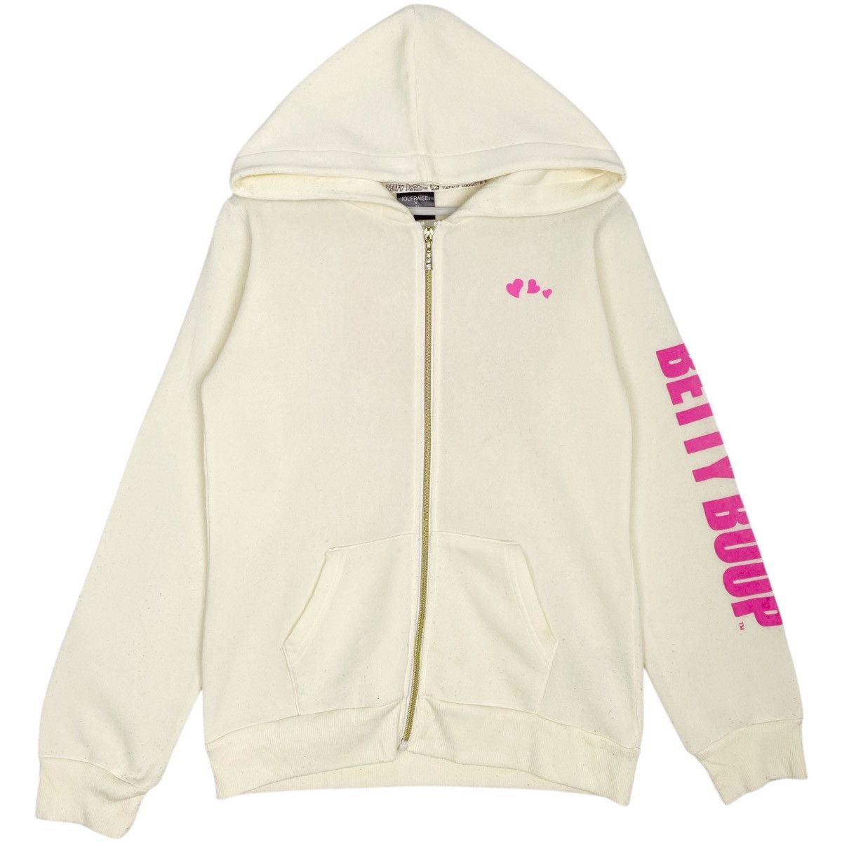Other Vintage Betty Boop Printed Hoodie Full Zip White/Pink Size M Size M / US 6-8 / IT 42-44 - 1 Thumbnail