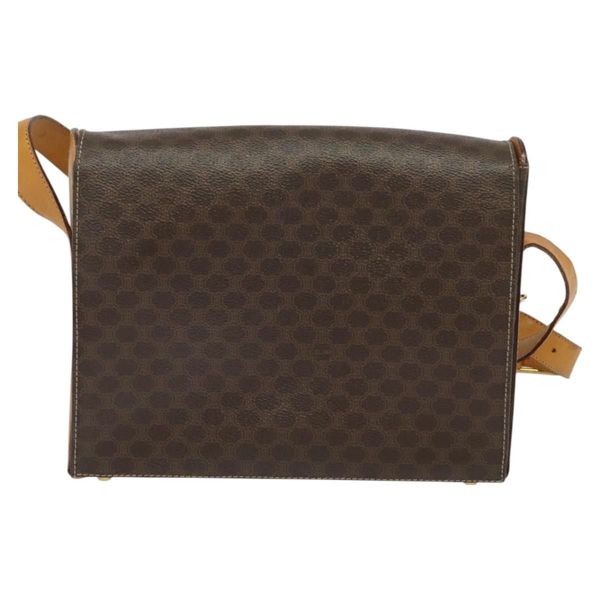 Celine CELINE Macadam Canvas Shoulder Bag Pvc Leather Brown Gold Size ONE SIZE - 3 Thumbnail