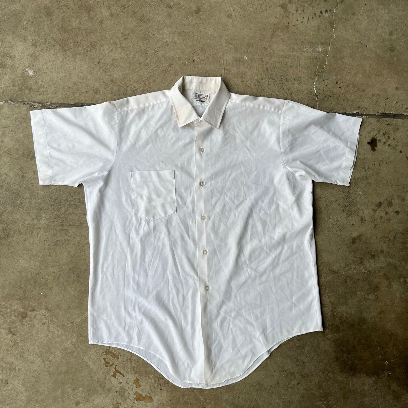 Vintage VINTAGE 60S WHITE BUTTONUP SHIRT MILITARY LARGE Size US L / EU 52-54 / 3 - 1 Thumbnail