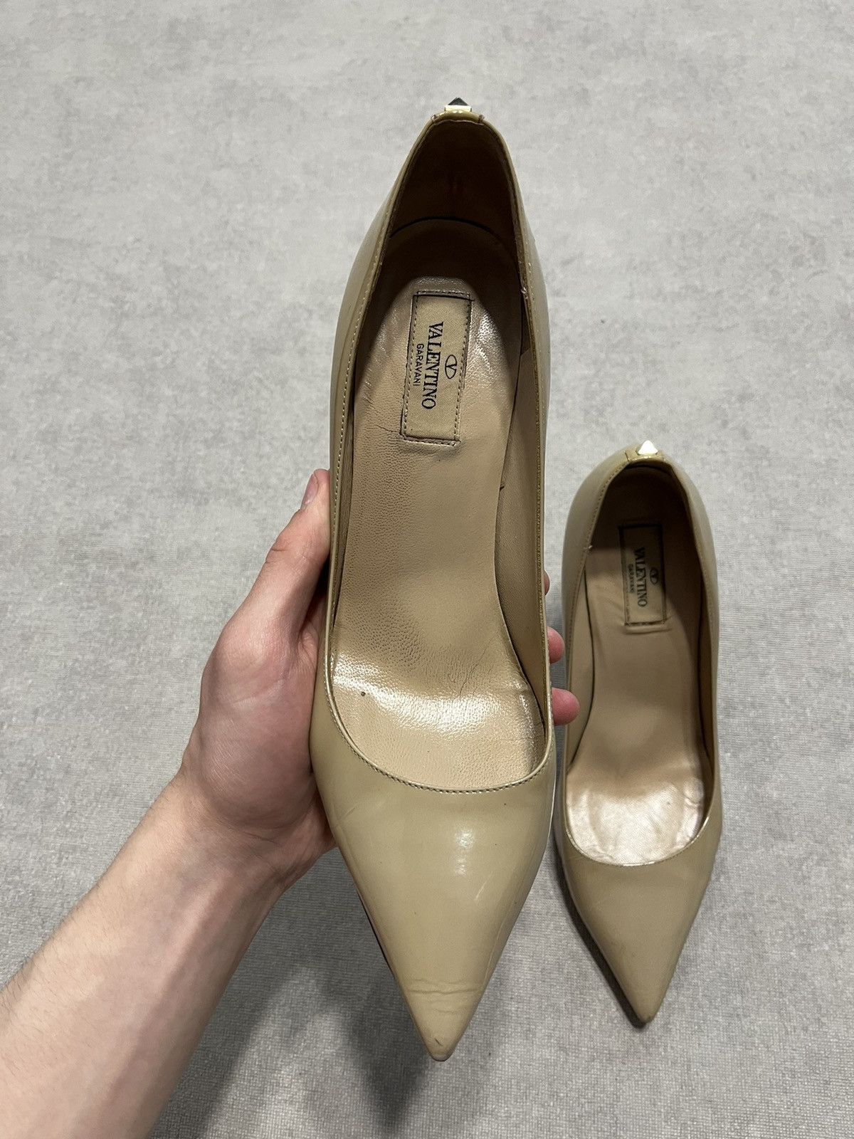 Valentino Valentino Womens Pump Heels Beige Vintage Shoes Sz 39.5 Size US 8.5 / IT 38.5 - 3 Thumbnail
