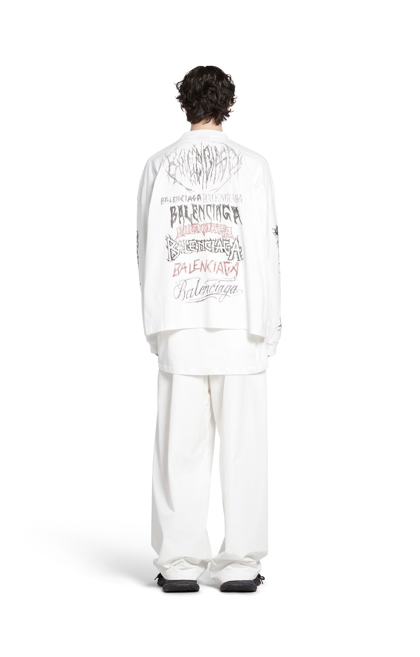 Balenciaga o1tr1nto0725 DIY Metal Long Sleeve T-Shirt Medium Fit White Size US XL / EU 56 / 4 - 3 Thumbnail