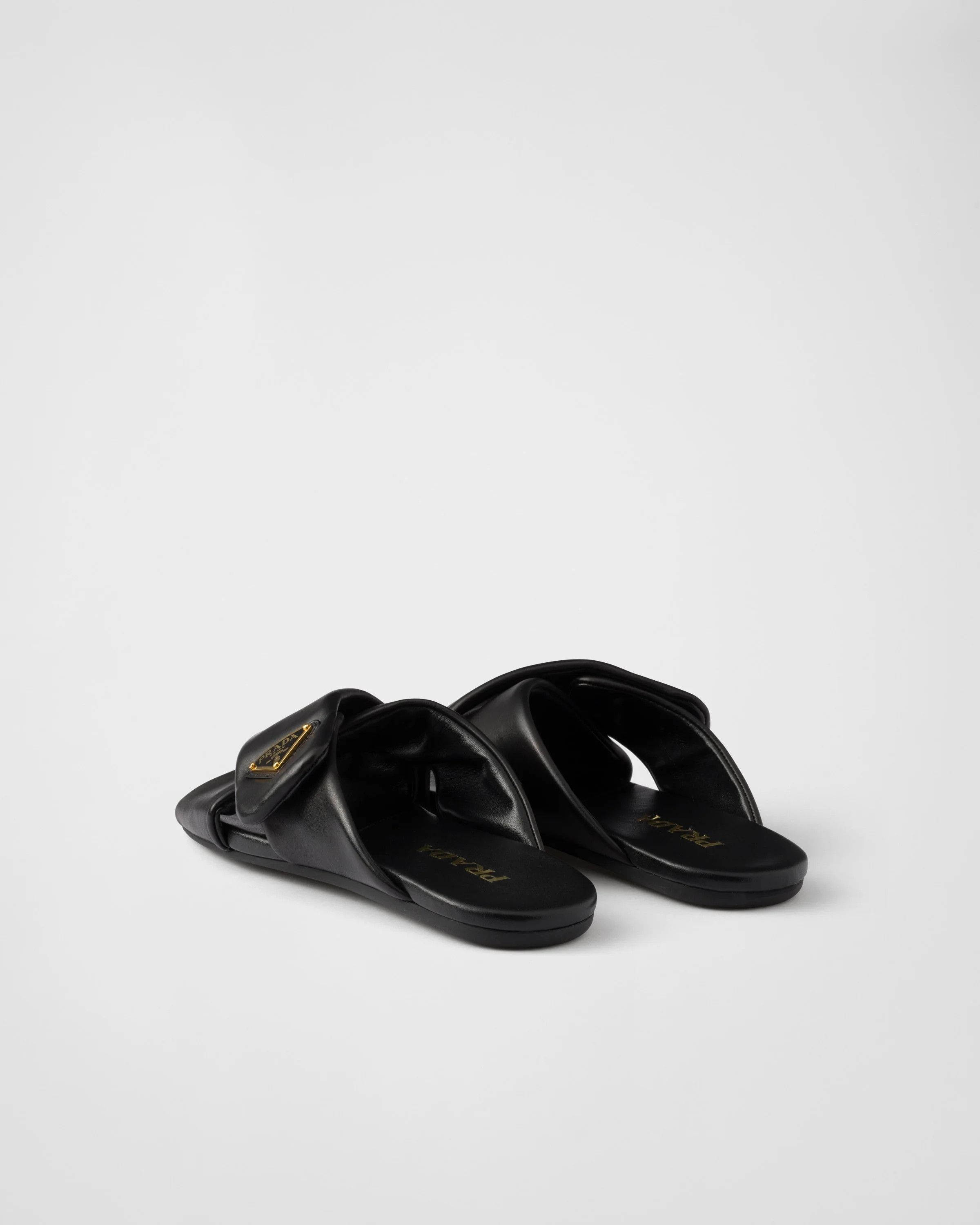 Prada o1B3y1r0526 Padded Nappa Leather Slides in Black Size US 11 / IT 41 - 4 Thumbnail