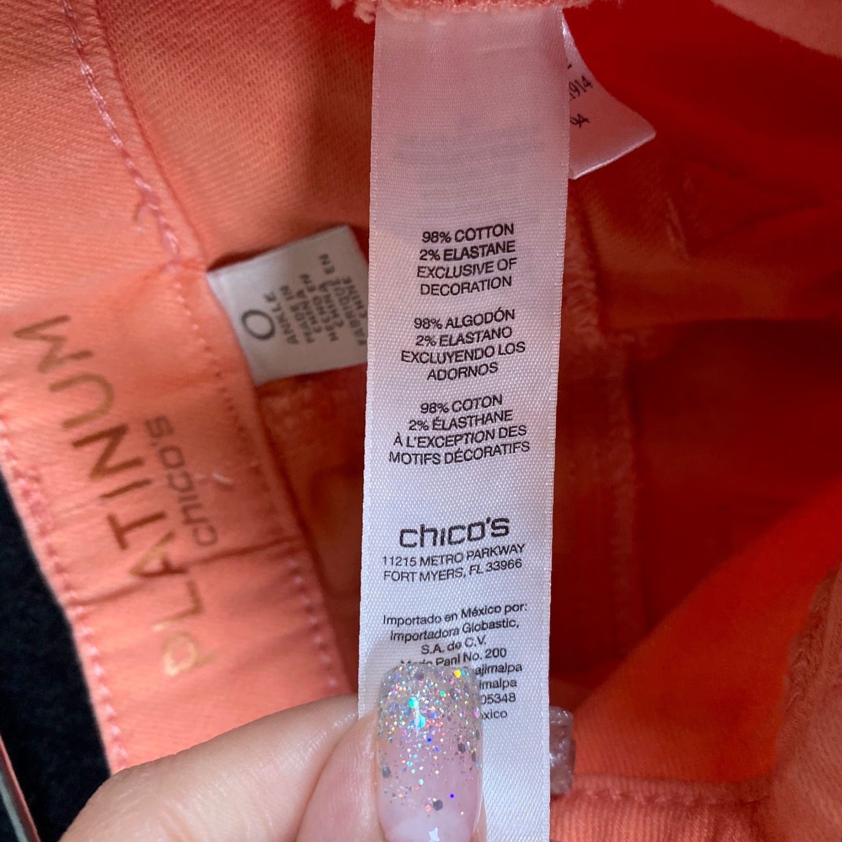 Vintage Chicos Womens Jeans Orange Platinum Ankle Cropped Embroidered Stretch 0 S Denim 5-Pocket Regular Zip Button Womens Size 28" / US 6 / IT 42 - 5 Thumbnail