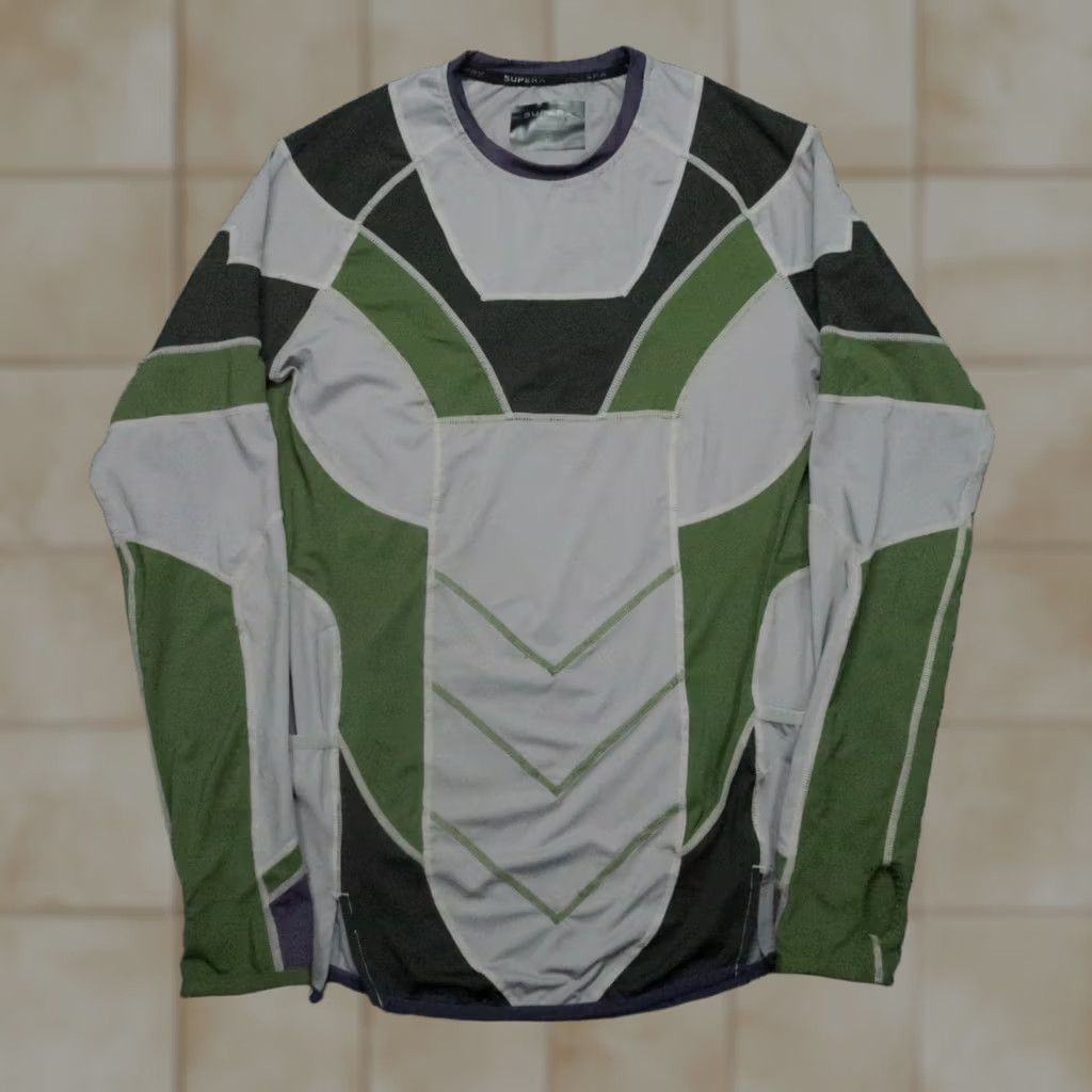 Vintage SuperX Shirt Mens Medium Gray Green Long Sleeve Compression Hulk Banner Shirt Size US M / EU 48-50 / 2 - 1 Thumbnail