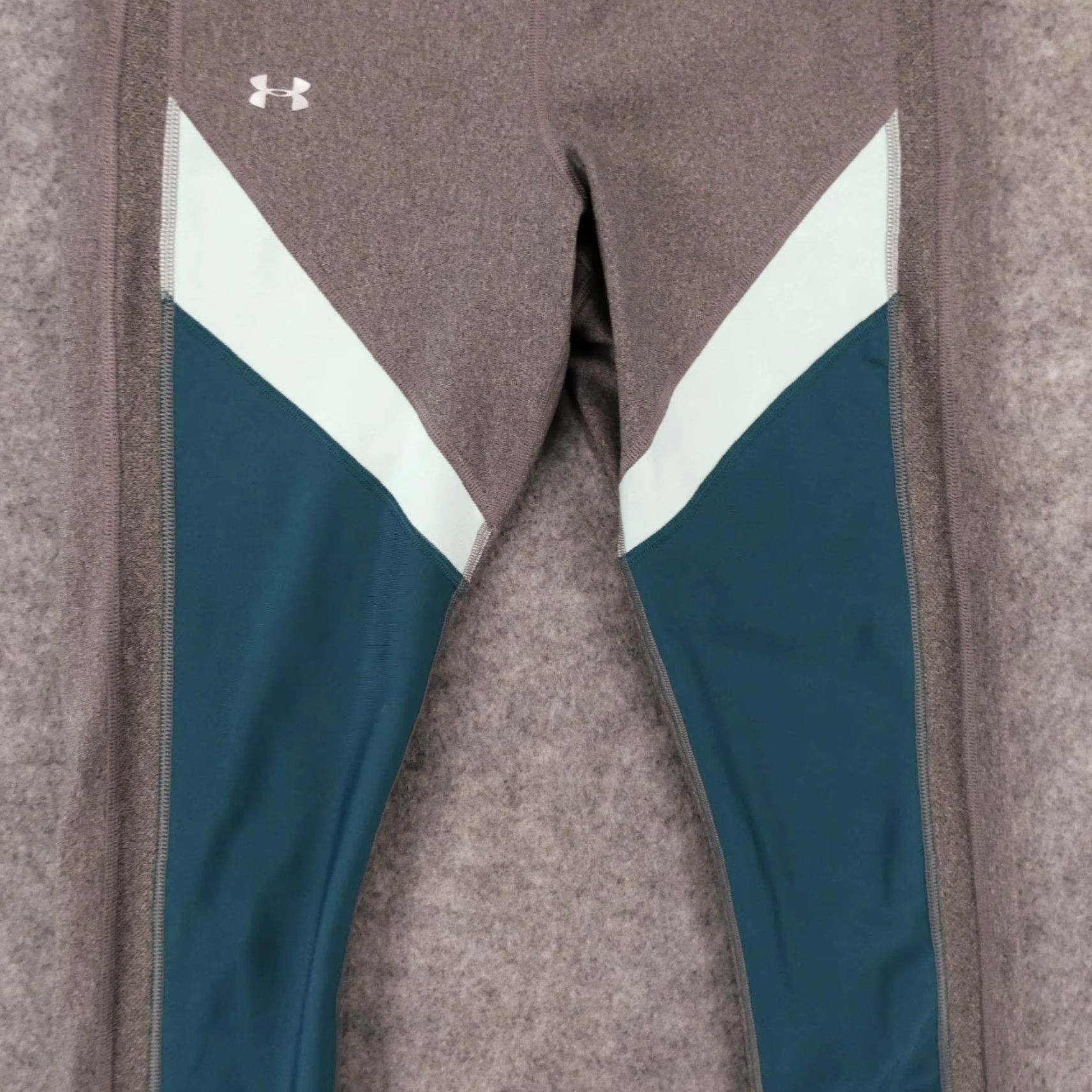 Under Armour Under Armour Pants Womens Large Gray Turquoise Compression HeatGear Workout Size 36" / US 14 / IT 50 - 3 Thumbnail