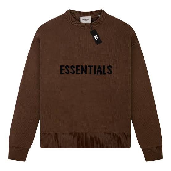 Knit Sweatshirt Knitted Essentials Jumper Brown Essentials