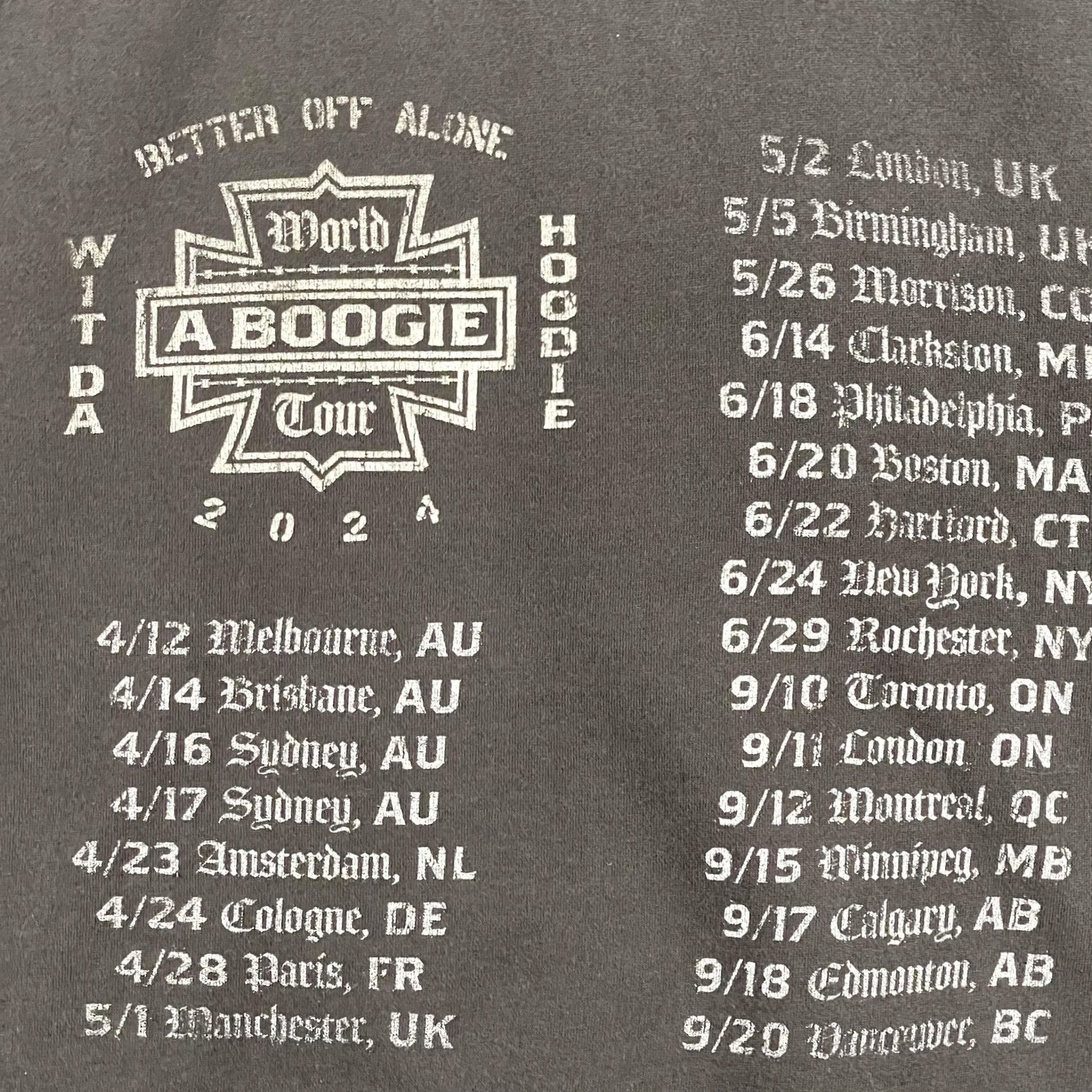 Vintage A Boogie Hoodie Mens XL Black 2024 World Tour Better Off Alone Concert Graphic Hoodie Size US XL / EU 56 / 4 - 3 Thumbnail