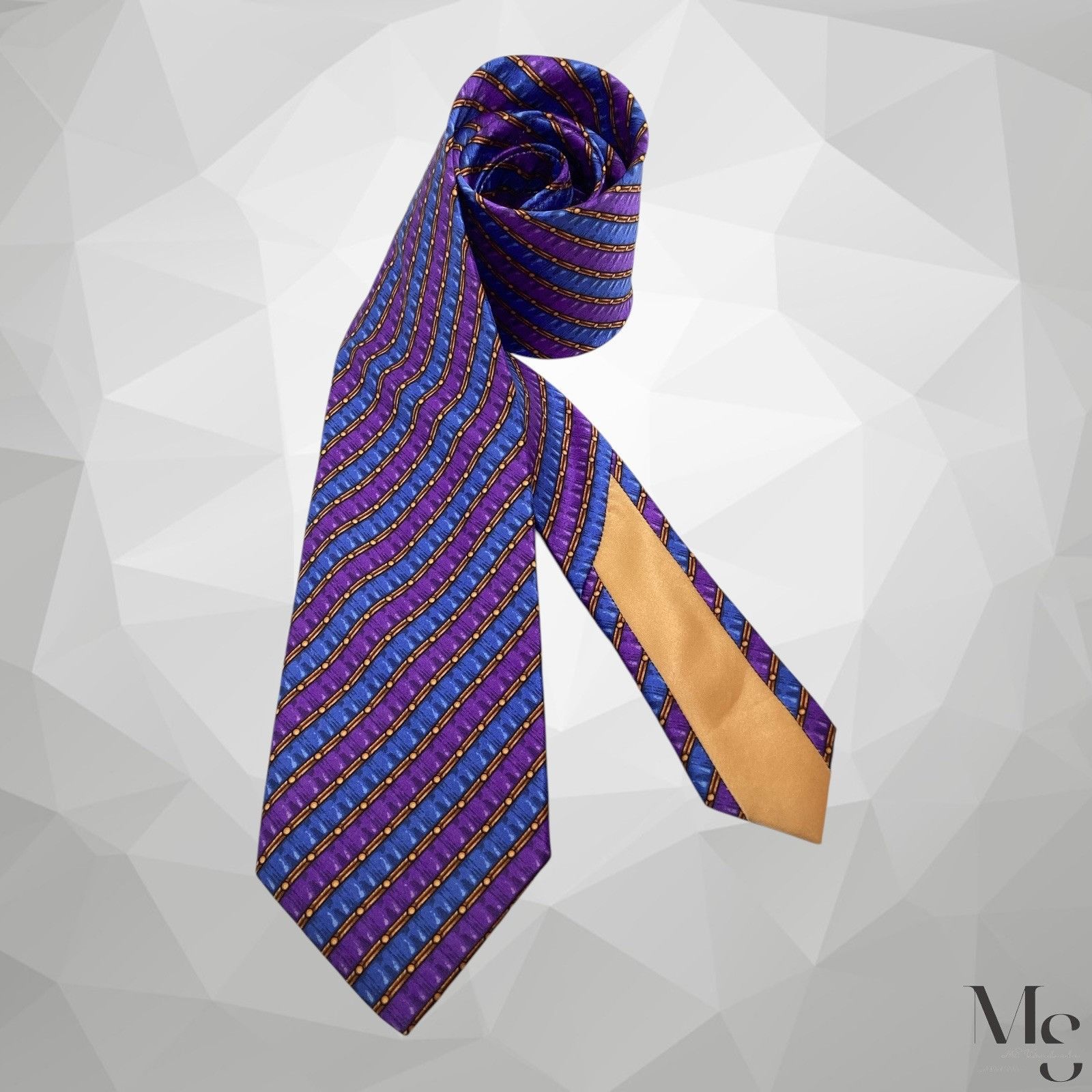 Designer ITALO FERRETTI SILVI MARINA Purple Striped Silk Tie H.Min It Size ONE SIZE - 1 Thumbnail