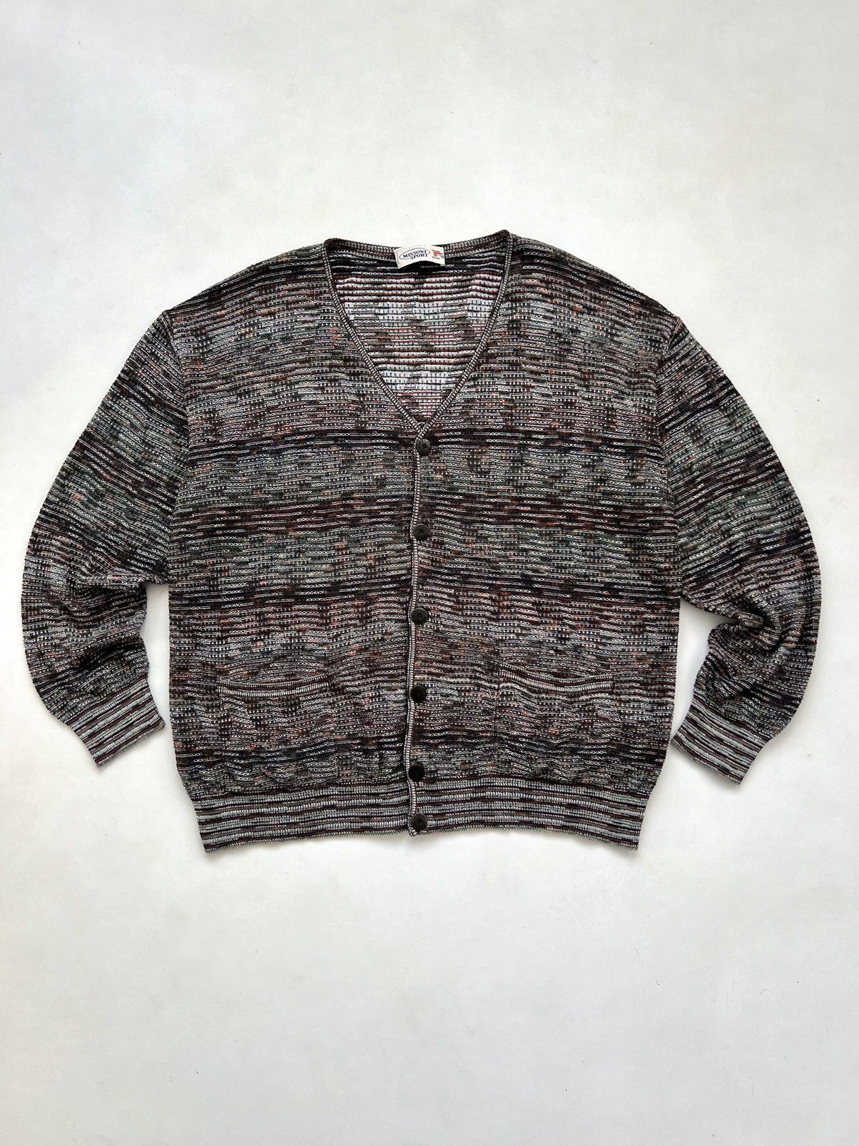 Missoni × Vintage Missoni Sport Vintage Textured Knitted Multicolour Cardigan Size US XL / EU 56 / 4 - 3 Thumbnail