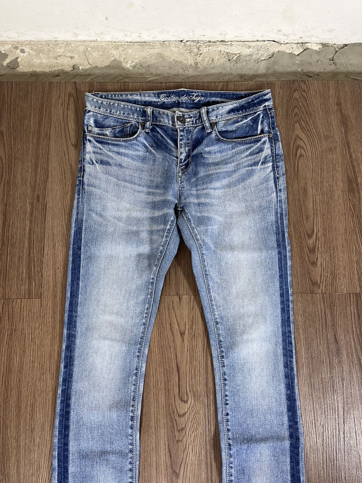GOSTAR DE FUGA Gostar de Fuga Slim Fit Faded Denim Jeans Size US 31 - 3 Thumbnail