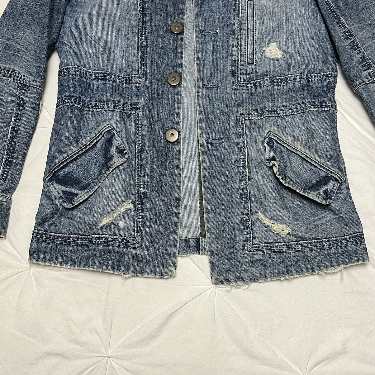 Marithe + Francois Girbaud Archive Marithe Francois Girbaud French Chore Jacket Denim Size US S / EU 44-46 / 1 - 3 Thumbnail