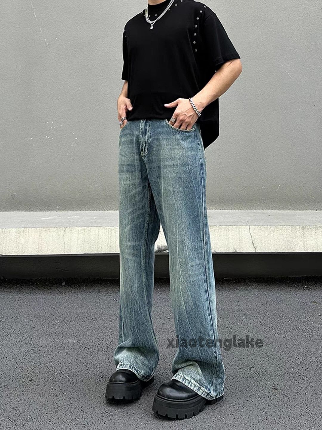 Jean Unisex washed faded cleanfit yuppie y2k baggy jeans Size US 32 / EU 48 - 1 Thumbnail