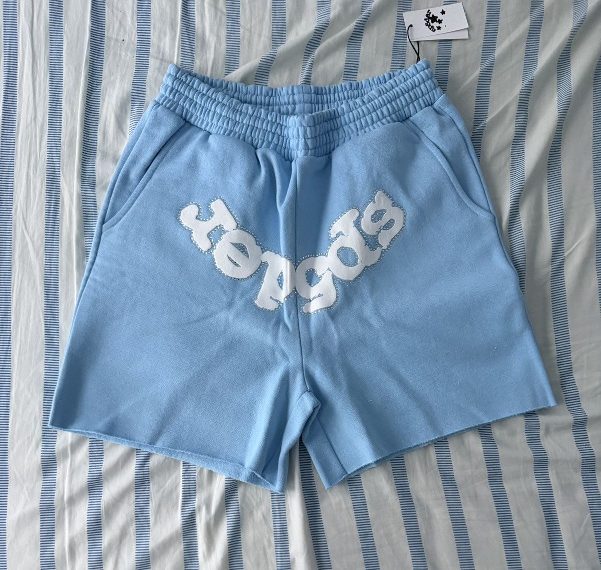 Sp5der Sp5der OG Web Sweatshort 'Sky Blue' Size US 28 / EU 44 - 1 Thumbnail