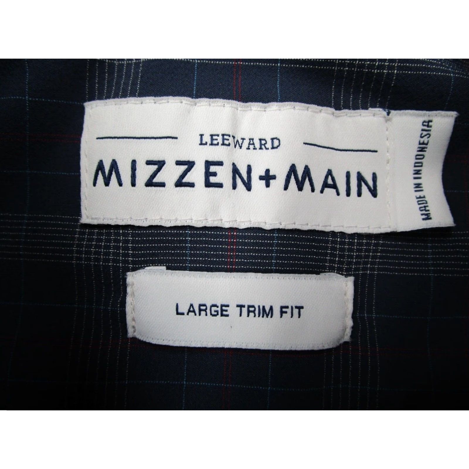 Mizzen+Main Mizzen+Main Shirt Mens Large Trim Fit Blue Check Leeward Stretch Performance Button-Up Size US L / EU 52-54 / 3 - 3 Thumbnail