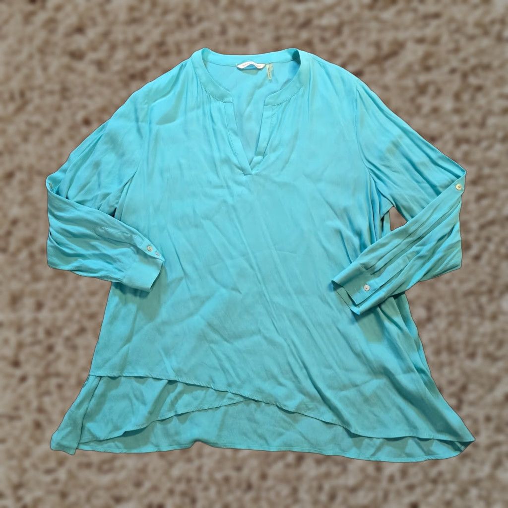 Soft Surroundings Soft Surroundings Top Womens 1X Green Tunic Long Sleeve Layered Casual Capsule Blouse V-Neck Knit 1X Womens Green Tunic Blouse Mens? Size XL / US 12-14 / IT 48-50 - 1 Thumbnail