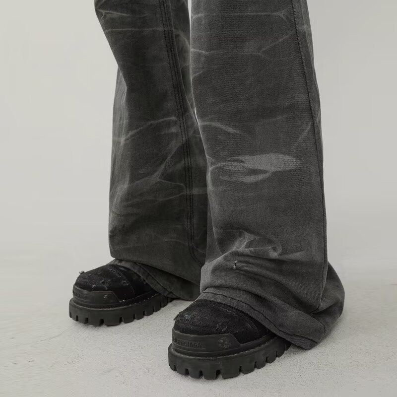 Jean × Vintage Washed Flared Ripple Design Jeans Size US 29 - 4 Thumbnail