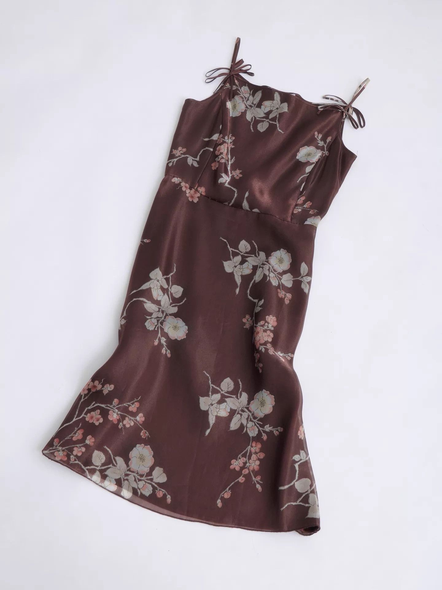 Gianfranco Ferre GIANFRANCO FERRE 90s Studio Silk Floral A-Line Cami Dress Size S / US 4 / IT 40 - 8 Thumbnail