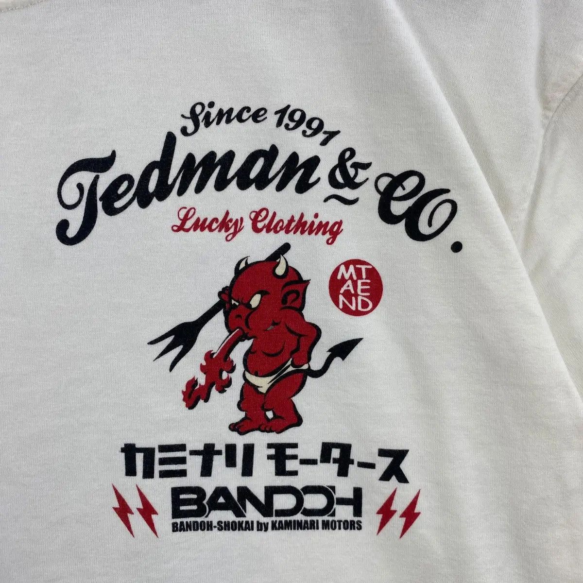 Japanese Brand BANDOH KAMINARI MOTORS Ted Company Lucky Clothing Tee Shirt Size US M / EU 48-50 / 2 - 5 Thumbnail