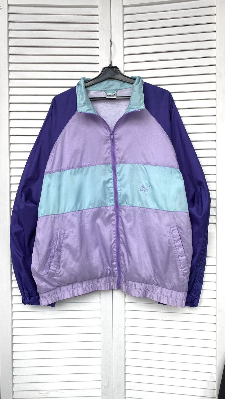 Puma × Vintage Vintage Puma Track Retro Jacket 90s 80s Light Purple Size US XL / EU 56 / 4 - 8 Thumbnail