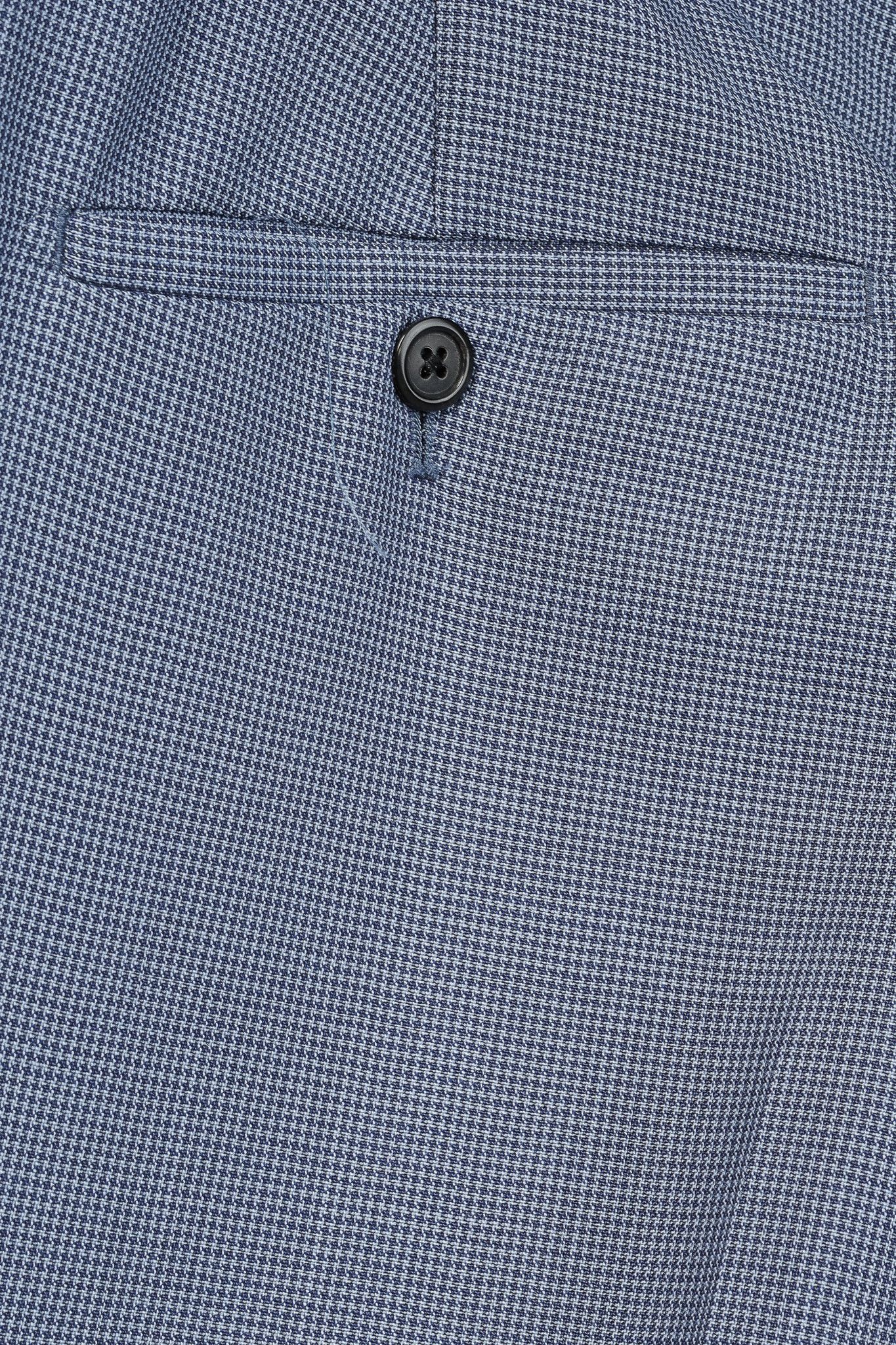 Prada Prada Blue-Micro-Houndstooth Virgin Wool Cuffed Trousers Size 34R - 8 Thumbnail