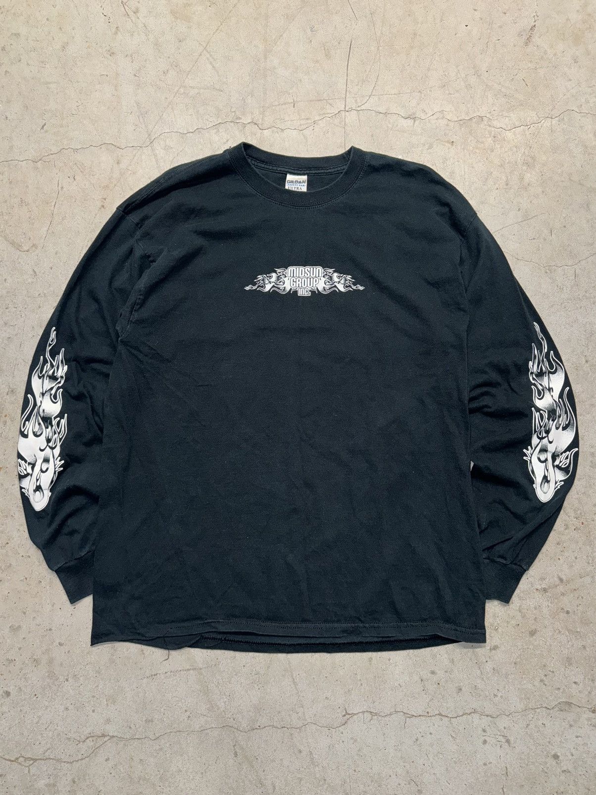 Harley Davidson Crazy Vintage 90s Biker Grunge Flame Long Sleeve Black Tes Size US XL / EU 56 / 4 - 1 Thumbnail