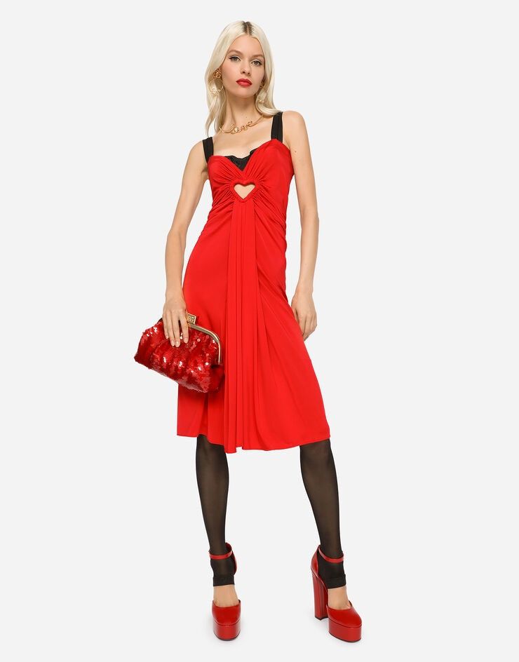 Dolce & Gabbana o1y0825 Sleeveless Midi Dress in Red Size L / US 10 / IT 46 - 5 Thumbnail