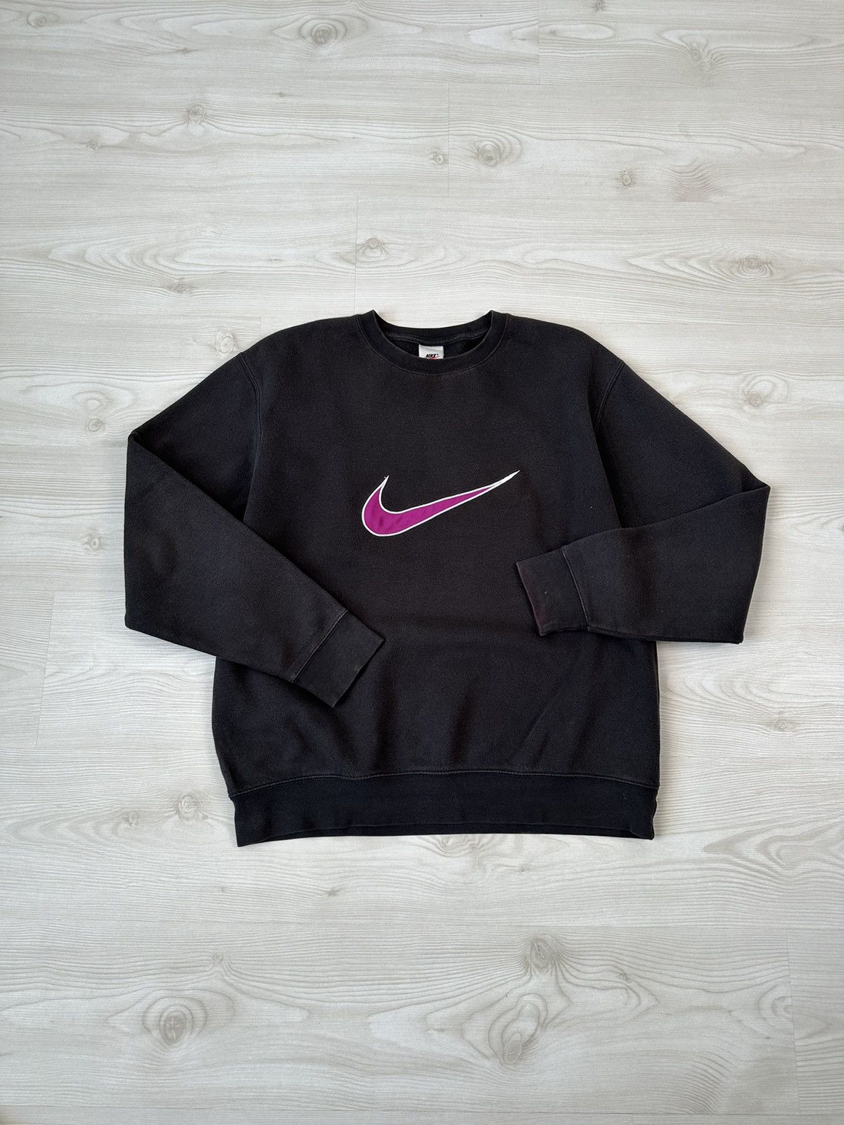 Nike Vintage Y2k Nike Big Swoosh Sweatshirt Oversized Size US L / EU 52-54 / 3 - 4 Thumbnail