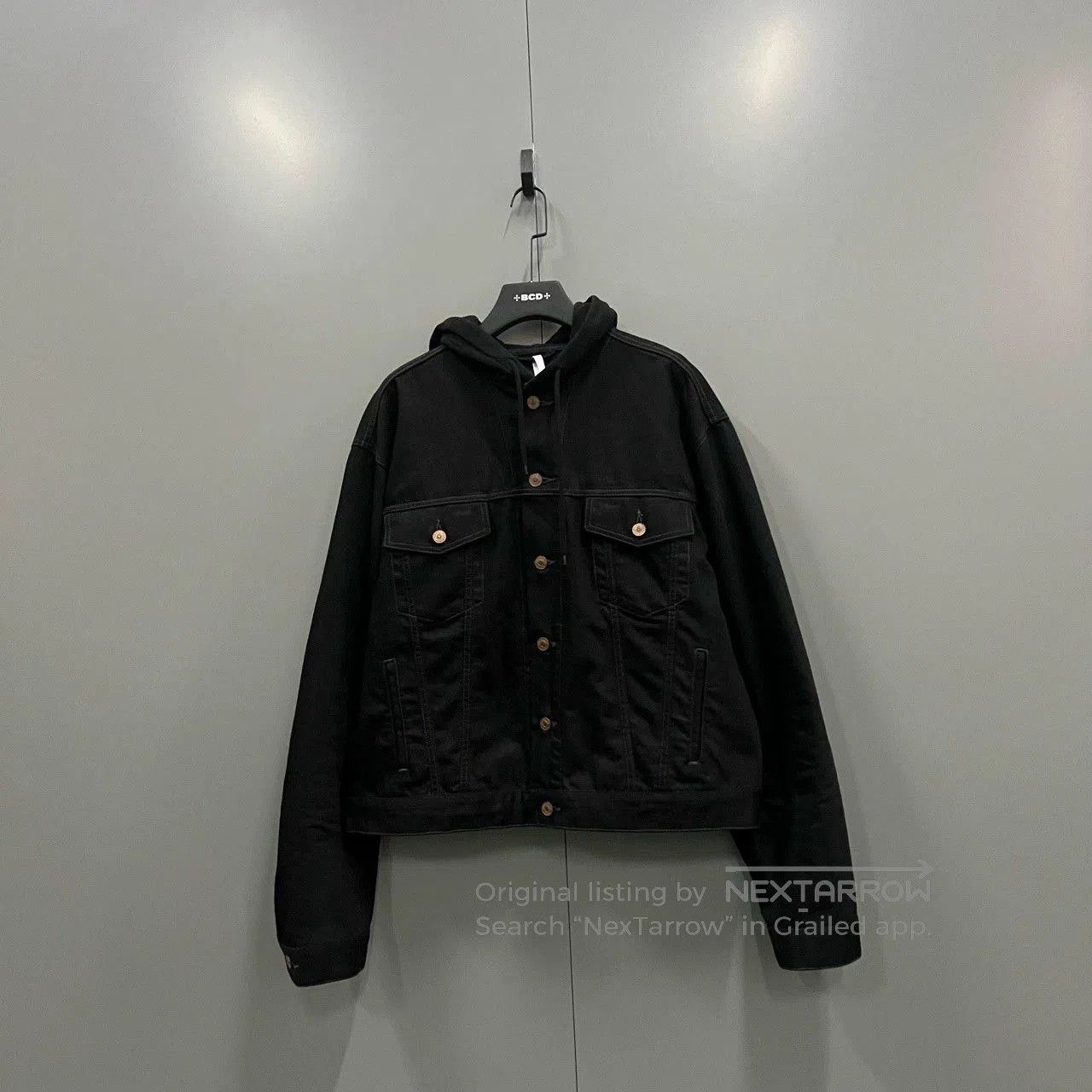Balenciaga Balenciaga Black Denim Hooded Jacket. Size US L / EU 52-54 / 3 - 1 Thumbnail