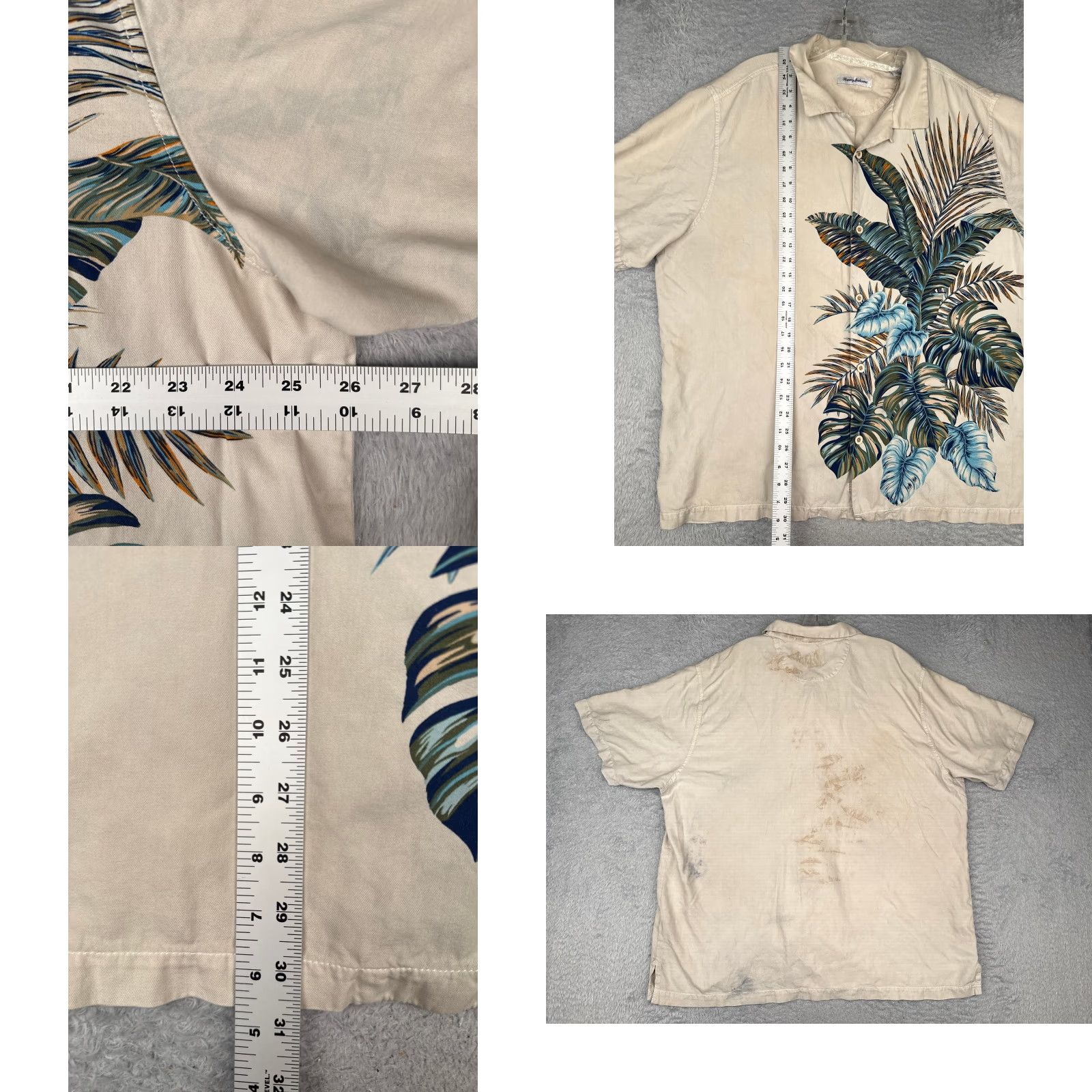 Tommy Bahama Tommy Bahama Shirt Men 2XL Beige Silk Button-Up Hawaiian Aloha Beach Vacation Resort 100% Silk Casual Short Sleeve Button-Up Men Size US XXL / EU 58 / 5 - 8 Thumbnail
