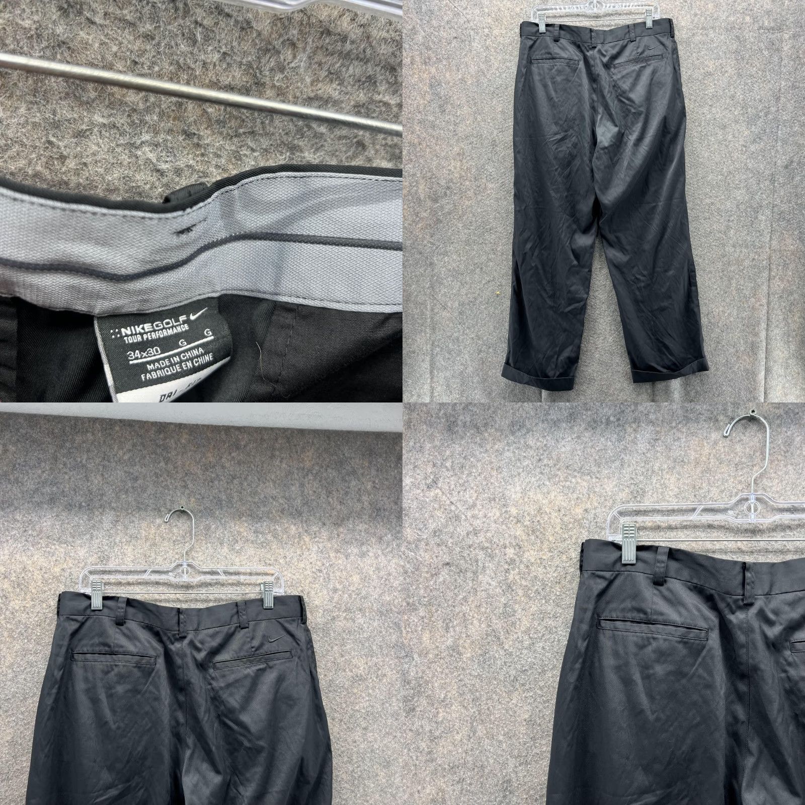 Nike Nike Pants Men 34x30 Black Chino Flat Front Regular Fit Casual Sport Warm Weather Trousers Size US 34 / EU 50 - 8 Thumbnail