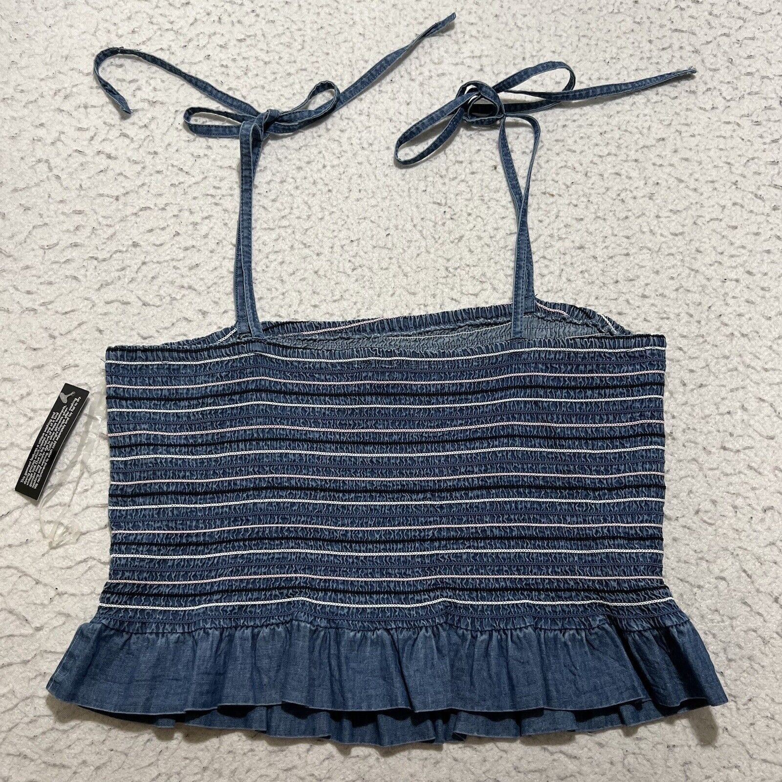 Other Derek Heart Denim Striped Crop Top Spaghetti Strap Size L / US 10 / IT 46 - 9 Thumbnail