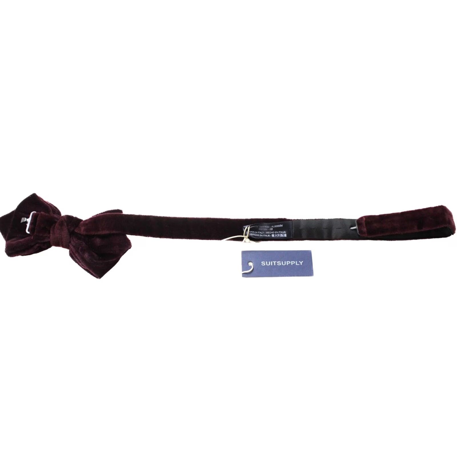 Suitsupply SUITSUPPLY Velvet Bordeaux Bow Tie Men's ONE SIZE Self Tied Adjustable Burgundy Formal Business Size ONE SIZE - 2 Thumbnail