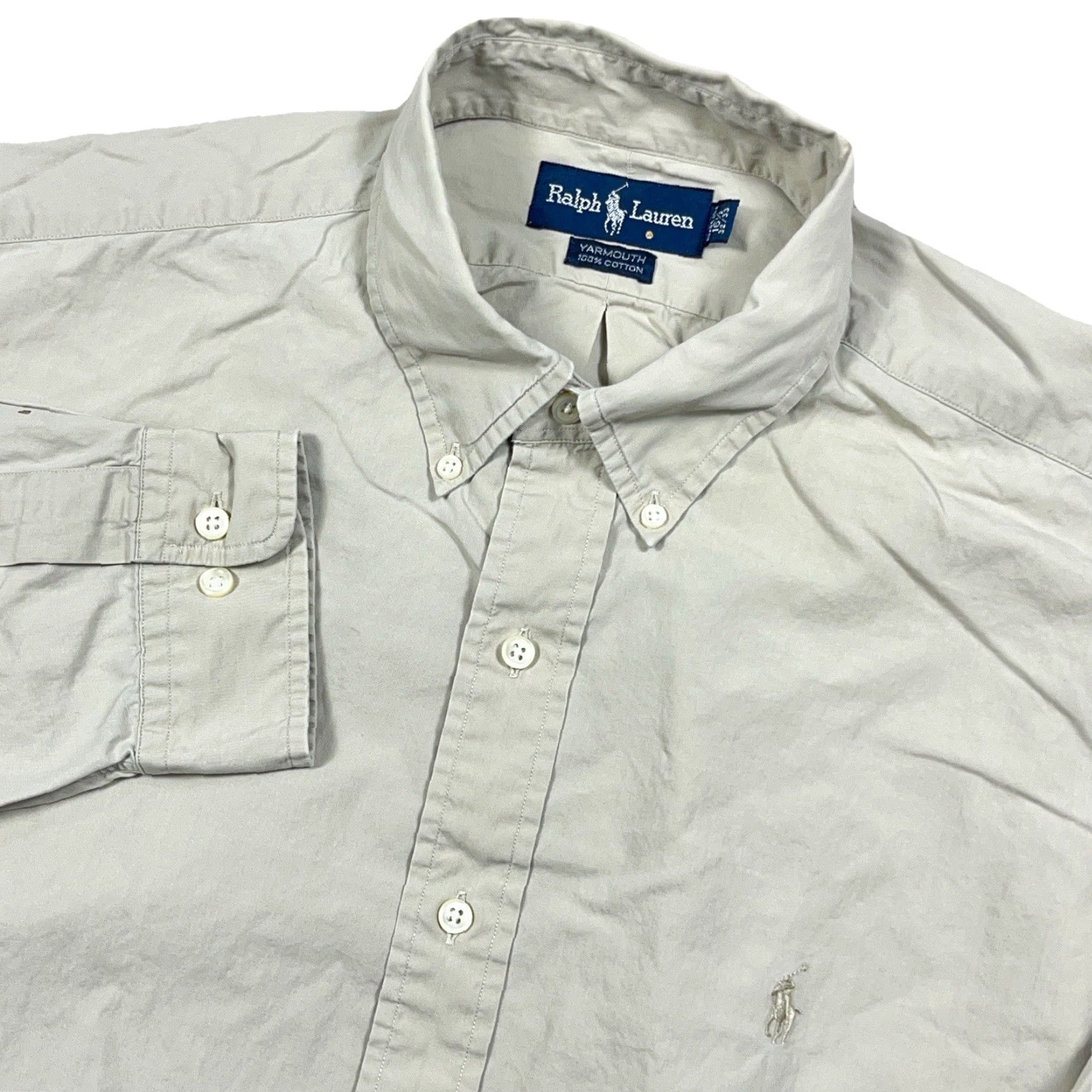 Ralph Lauren Ralph Lauren Shirt Men Large 16.5 32/33 Tan Button Up Yarmouth Poplin Dress L Beige Cotton Check Long Sleeve Modern Mens Size 42R - 2 Thumbnail