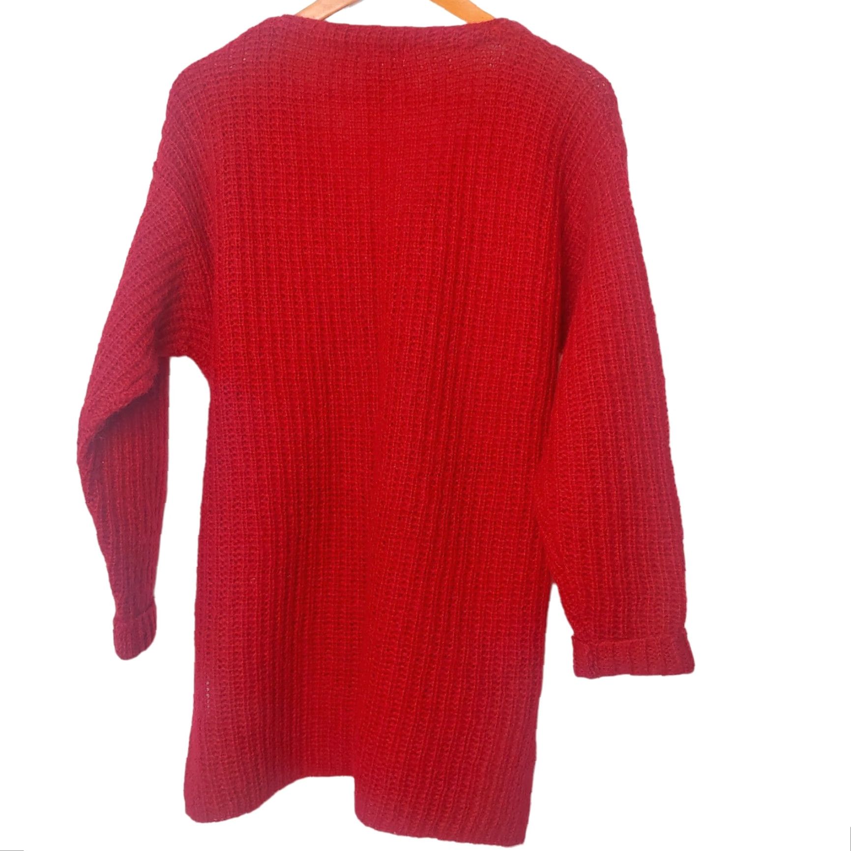 Vintage Vintage Moda Intl Women’s Cardigan Sweater S Red Knit Y2K Mohair Blend Casual Size S / US 4 / IT 40 - 2 Thumbnail