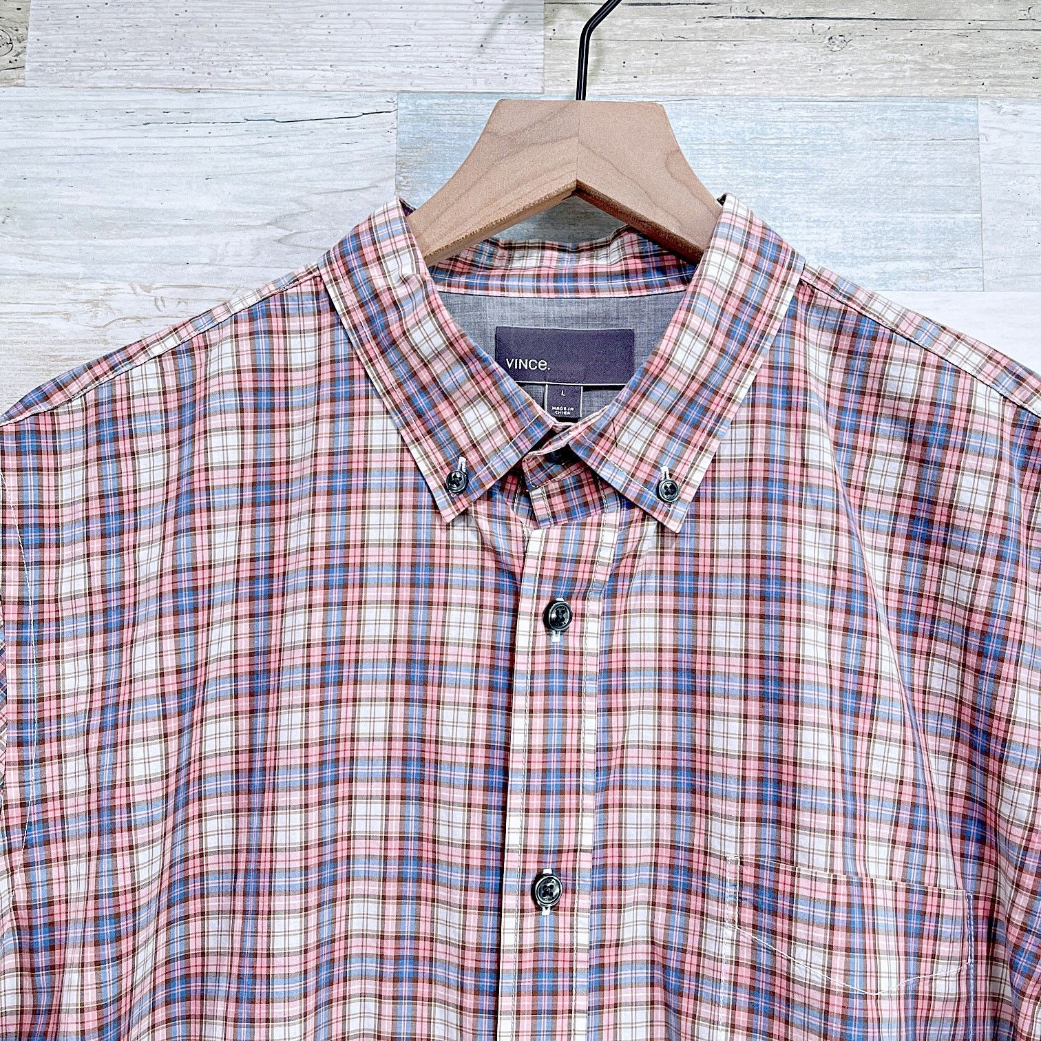 Vince Vince Poplin Plaid Long Sleeve Shirt Red Blue Mens Large Size US L / EU 52-54 / 3 - 2 Thumbnail