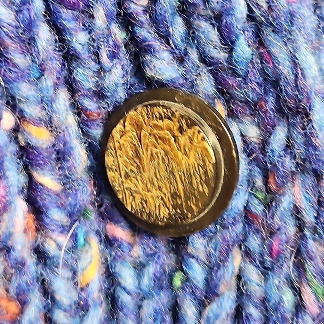 Vintage Vtg Ravelry Wool Sweater Womens M/L Purple Blue Fleck Chunky Size M / US 6-8 / IT 42-44 - 8 Thumbnail