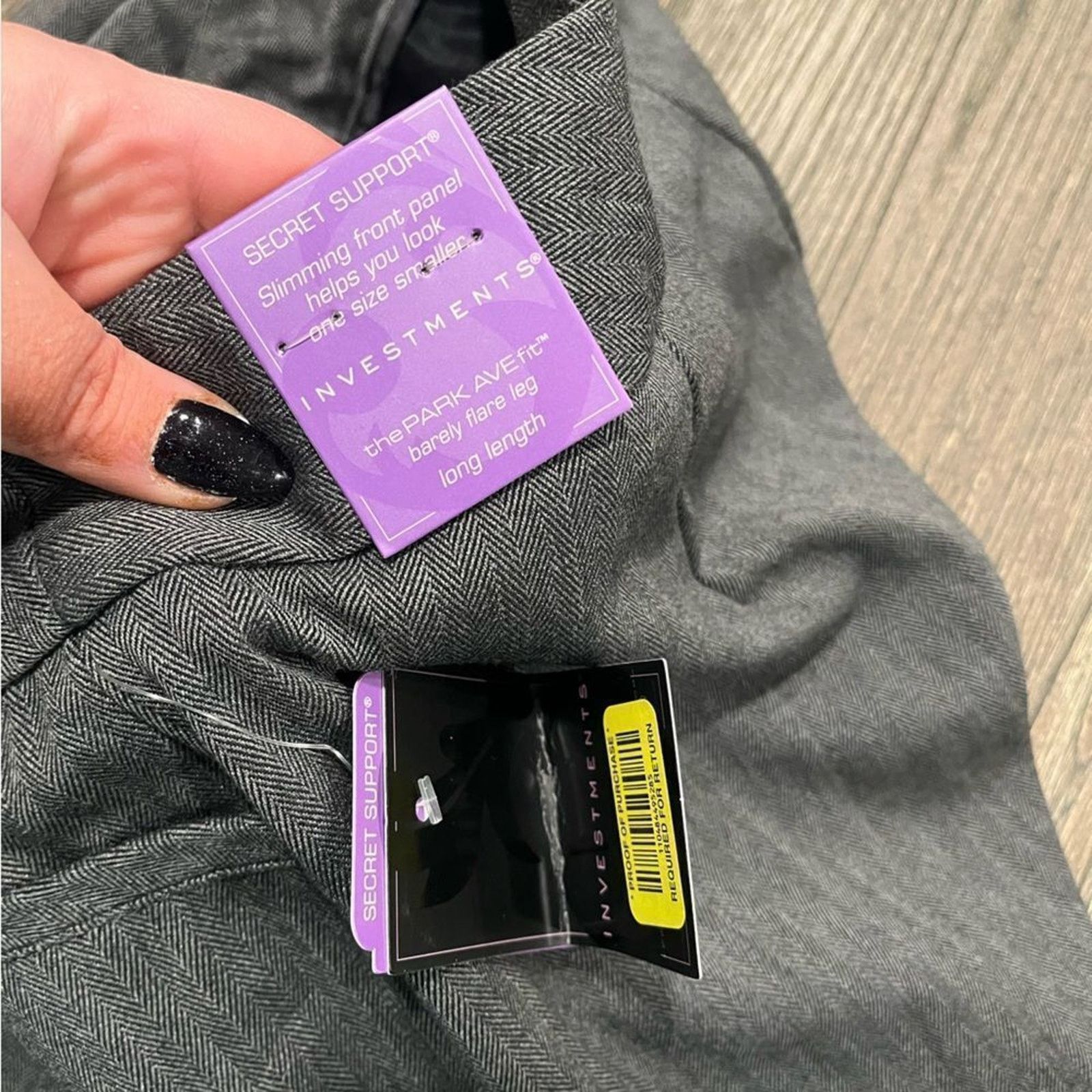 Vintage NWT Investments Barely Flare Leg Pants The PARK AVE 14 Long Size 36" / US 14 / IT 50 - 9 Thumbnail