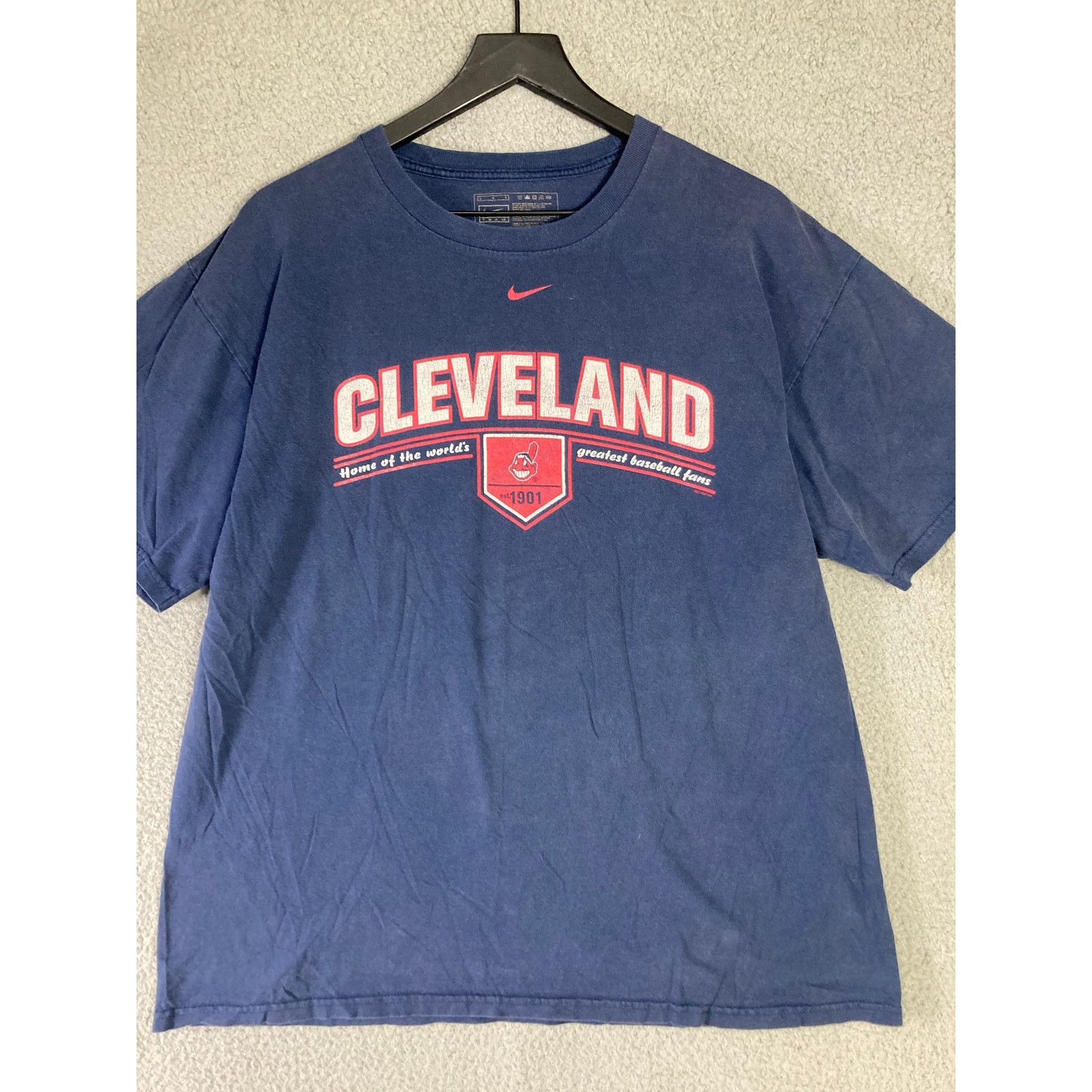 Nike Vintage 2000 Nike Cleveland Baseball Men's XL Blue Shirt Size US XL / EU 56 / 4 - 4 Thumbnail